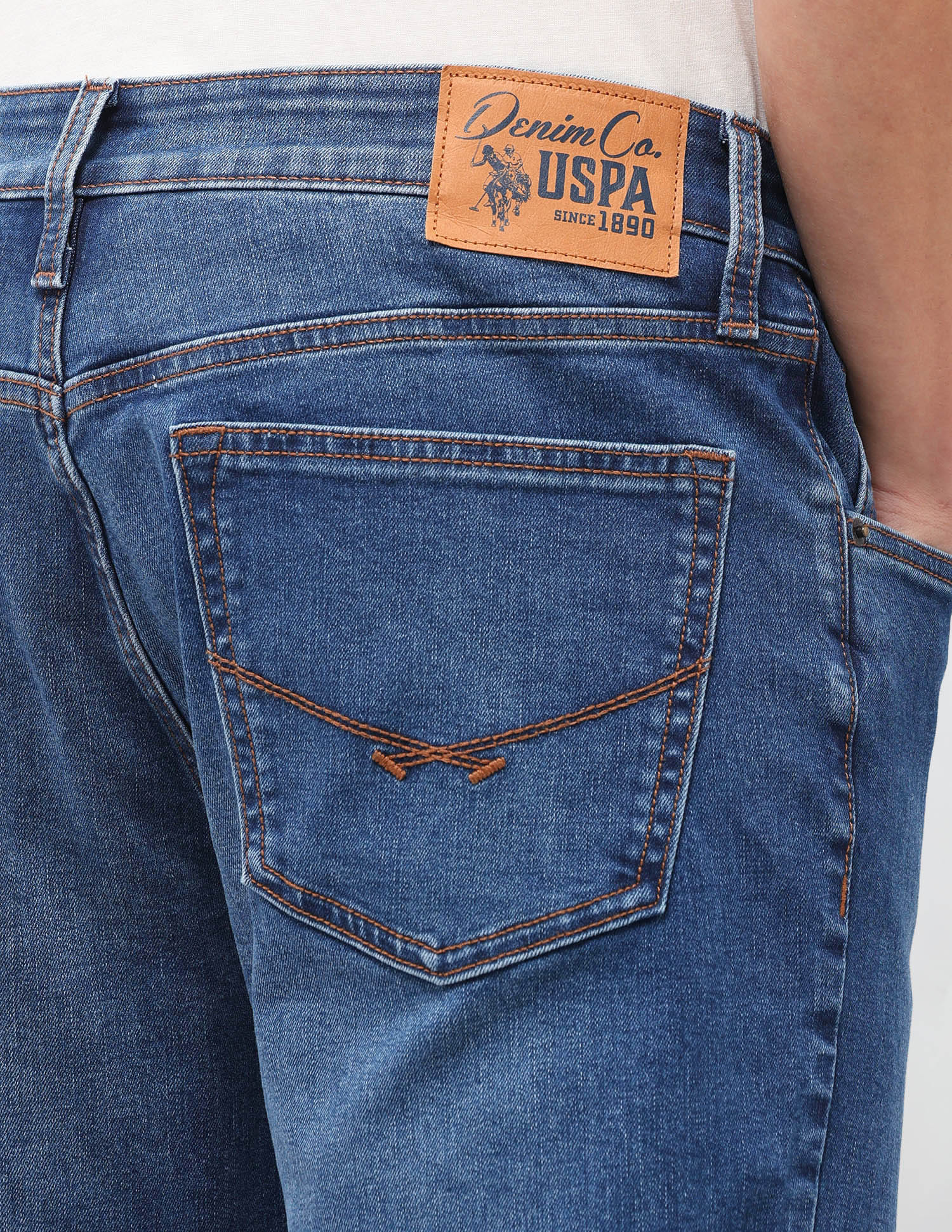 Solid Slim Fit Jeans Blue - U.S. Polo Assn. India | Large