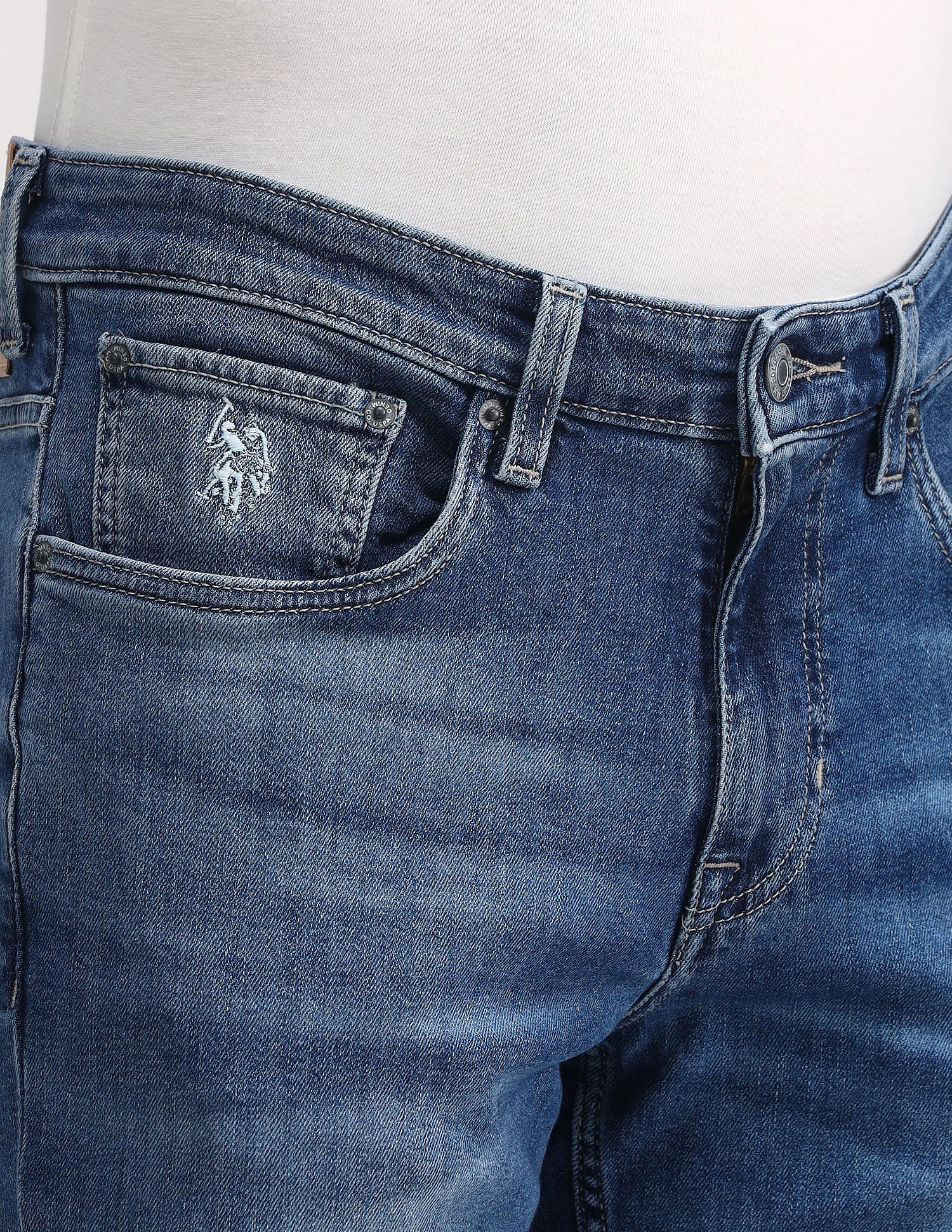 Brandon Slim Tapered Fit Blue Jeans Blue - U.S. POLO ASSN. | Large