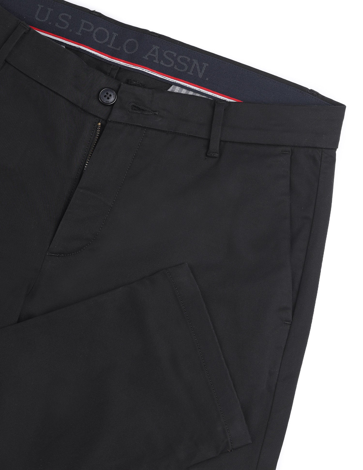 Textured Dobby Trousers Black - U.S. POLO ASSN. | Large