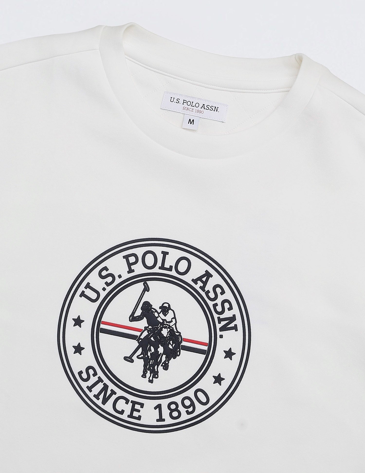 Brand Embossed Regular Fit Sweatshirt White - U.S. POLO ASSN. | Large