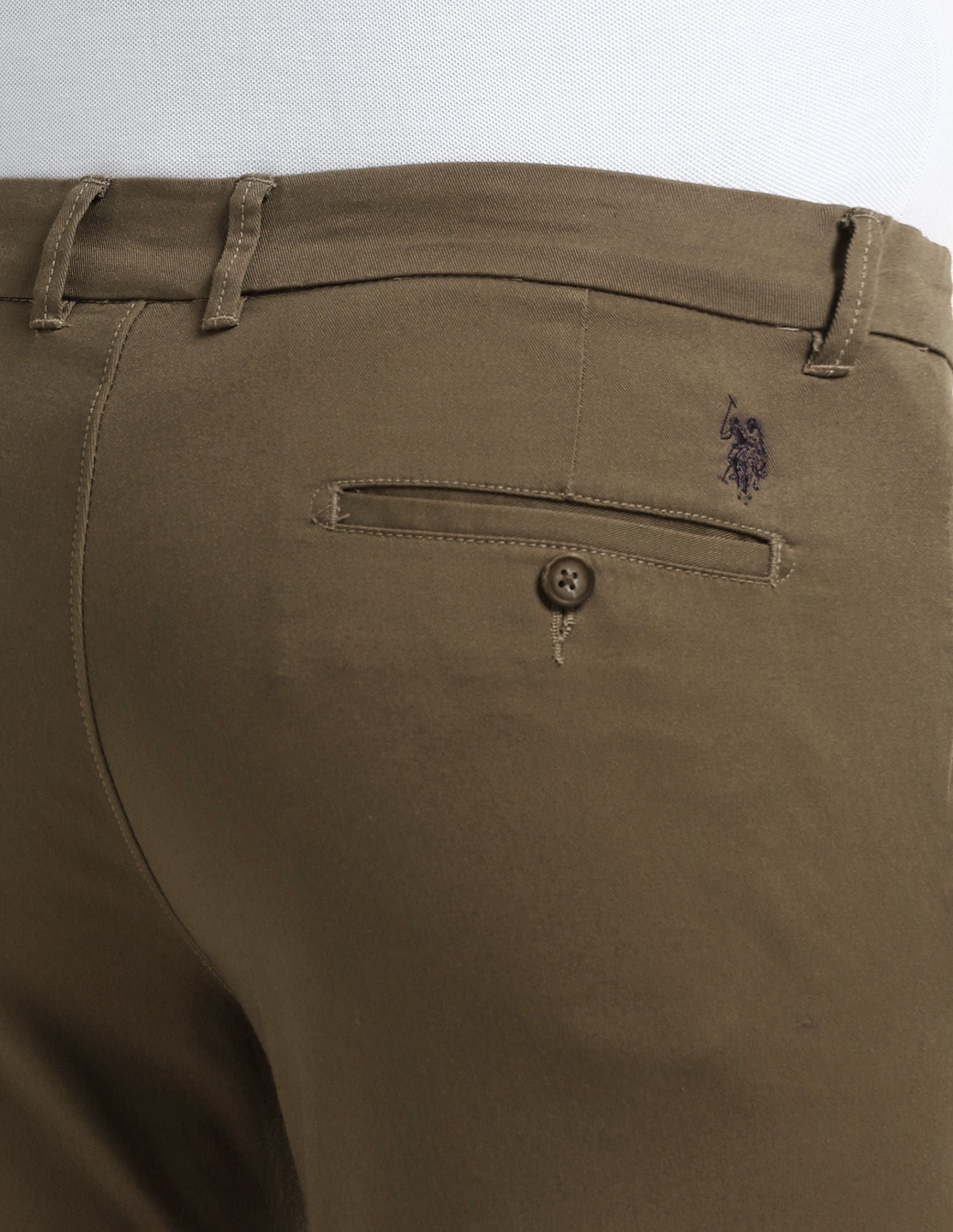 Denver Slim Fit Solid Trousers Green - U.S. POLO ASSN. | Large