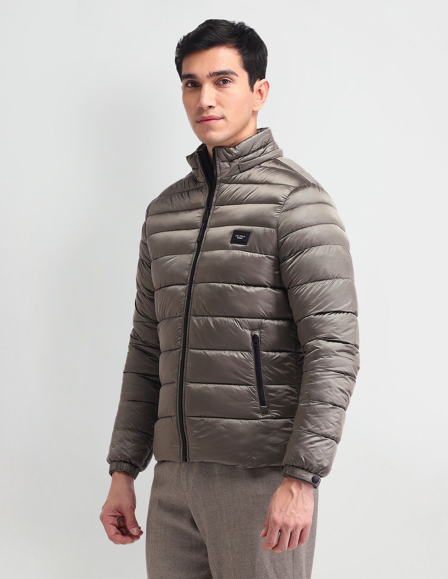 Regular Fit Solid Padded Jacket Mousse - U.S. POLO ASSN. | Large