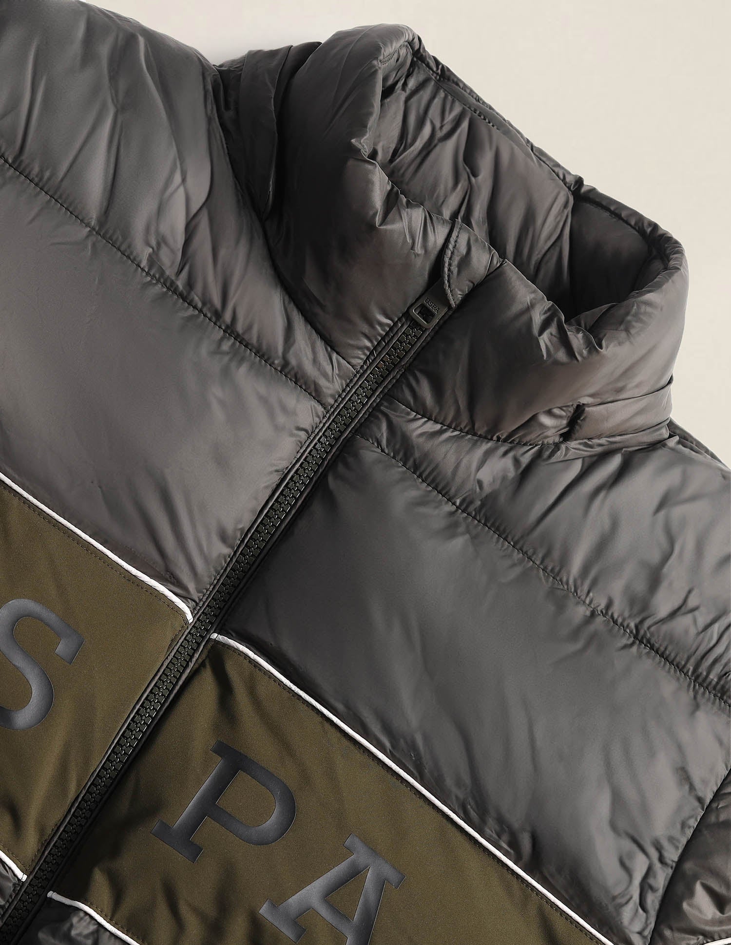 Colourblocked Regular Fit Puffer Jacket Brown - U.S. Polo Assn. India | Large