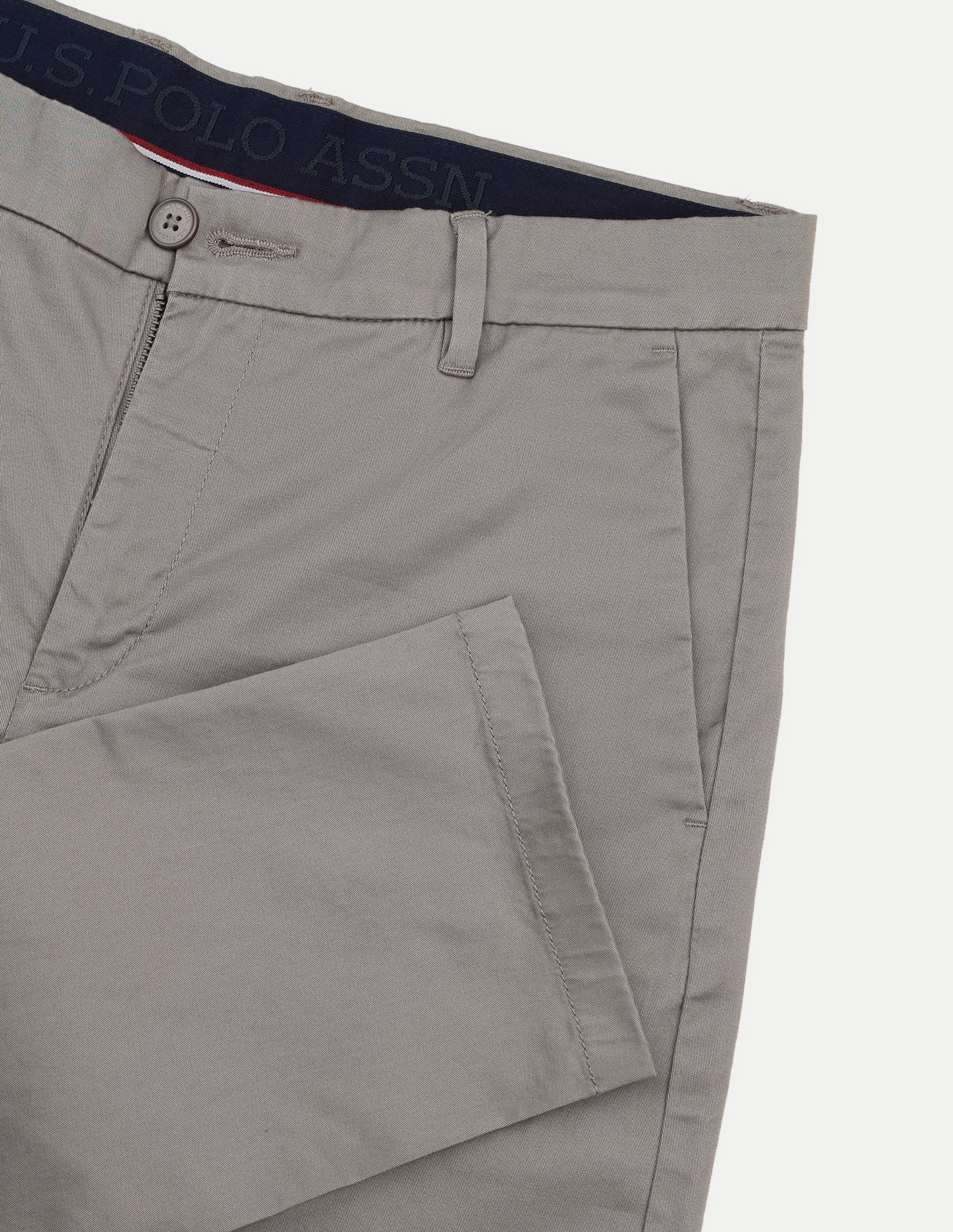 Austin Trim Regular Fit Twill Trousers Taupe Grey - U.S. Polo Assn. India | Large