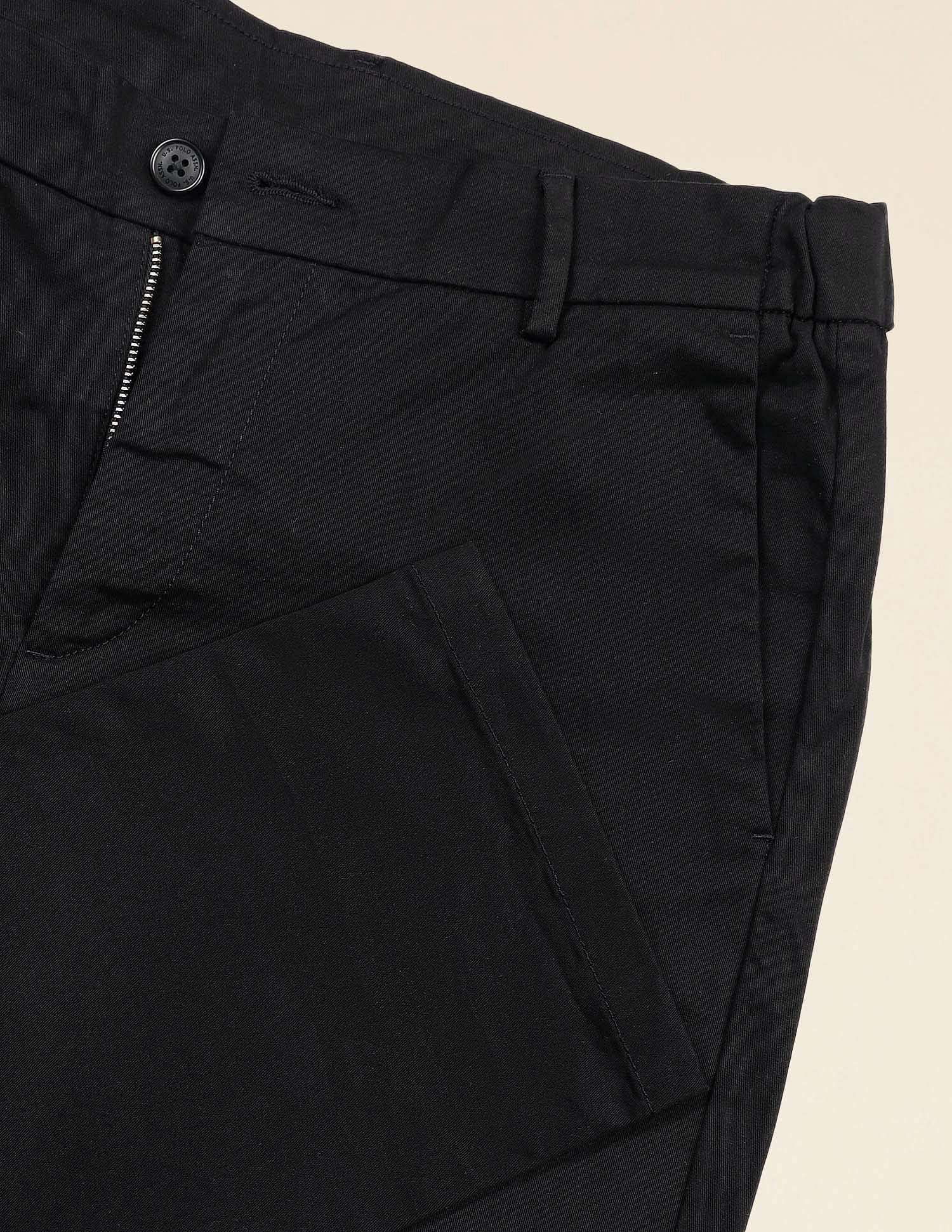 Elasticized Waist Slim Fit Trousers Black - U.S. POLO ASSN. | Large