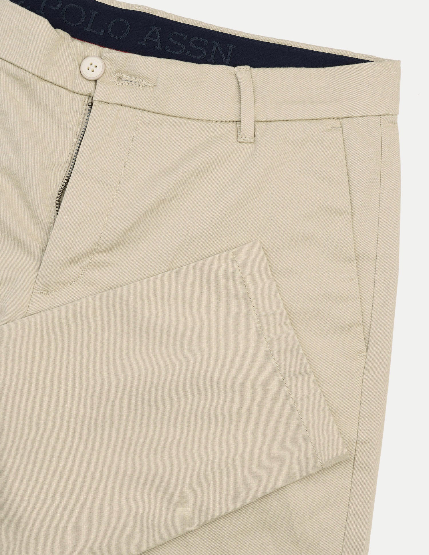 Austin Trim Regular Fit Twill Trousers Beige - U.S. Polo Assn. India | Large