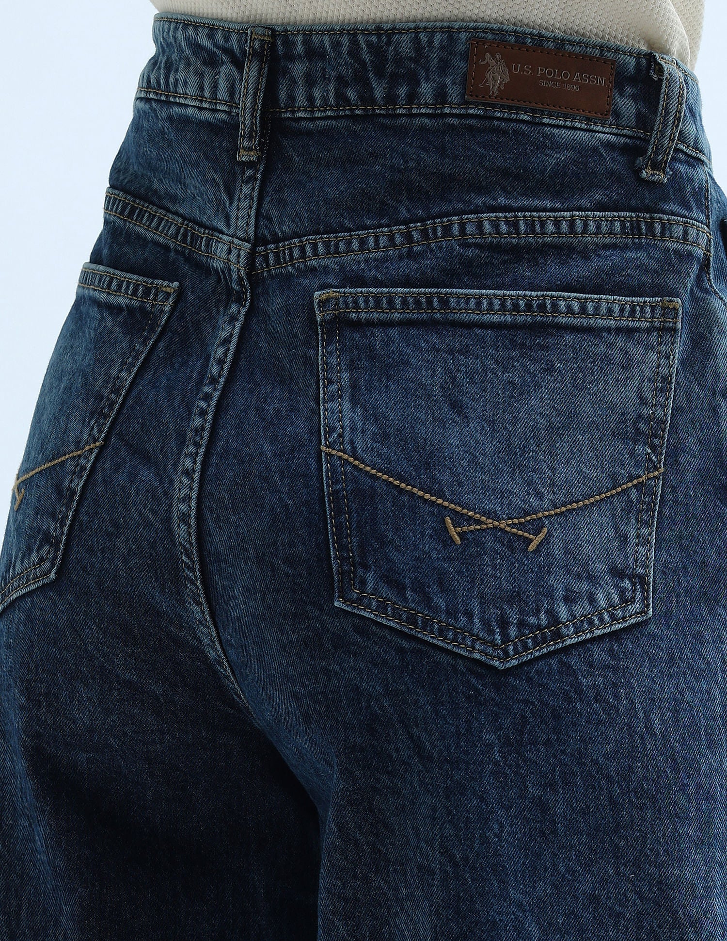 High Rise Wide Leg Jeans Blue - U.S. Polo Assn. India | Large