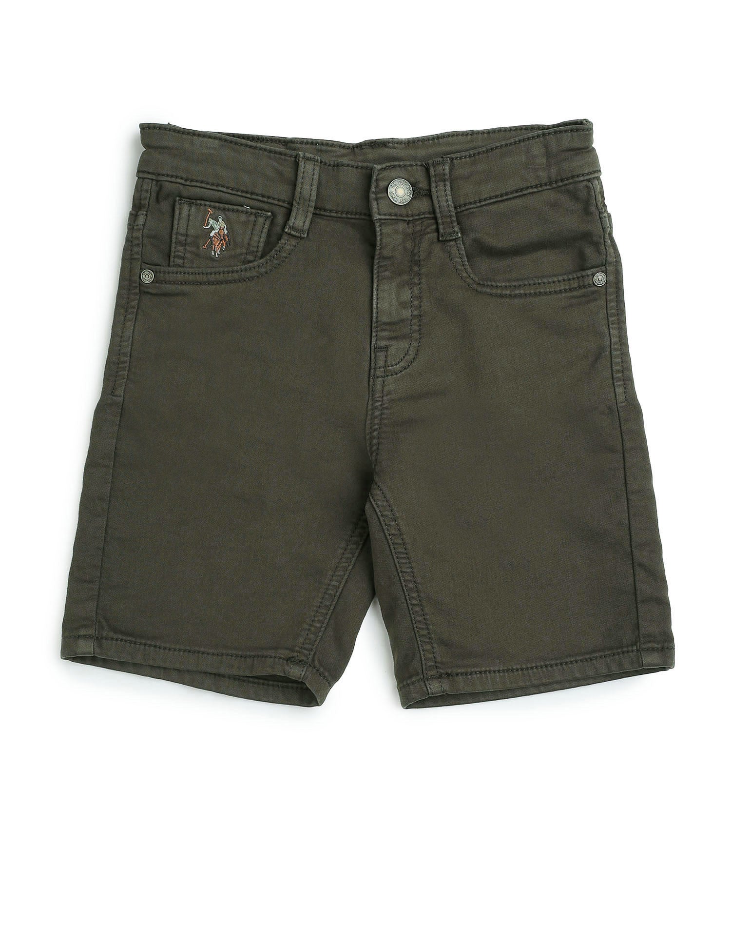 Boys Solid Relaxed Fit Shorts Green - U.S. POLO ASSN. | Large