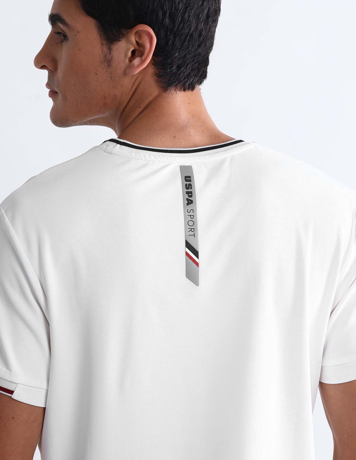 Solid Slim Fit T-Shirt Off White - U.S. POLO ASSN. | Large