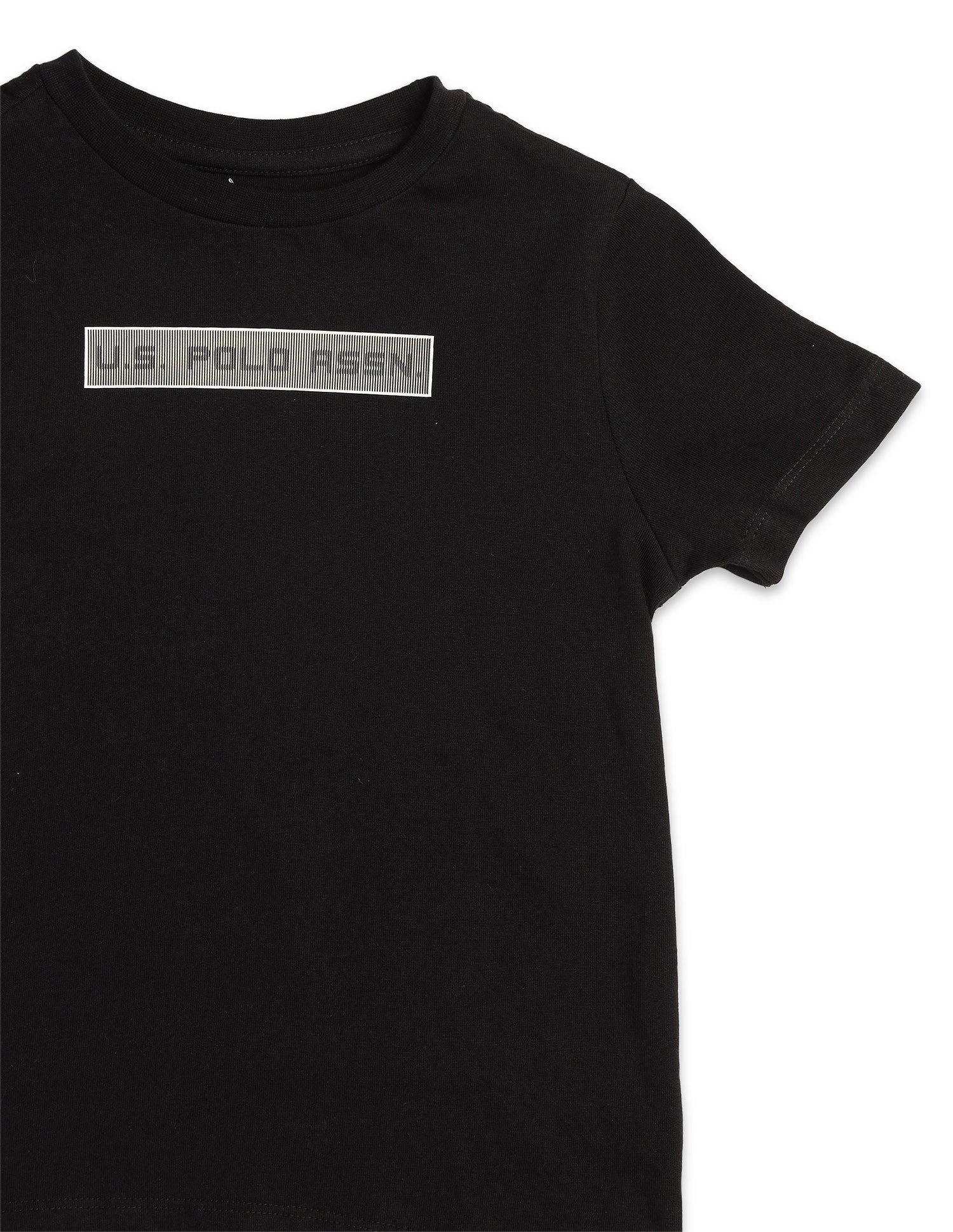 Boys Solid Regular Fit T-Shirt Black - U.S. POLO ASSN. | Large
