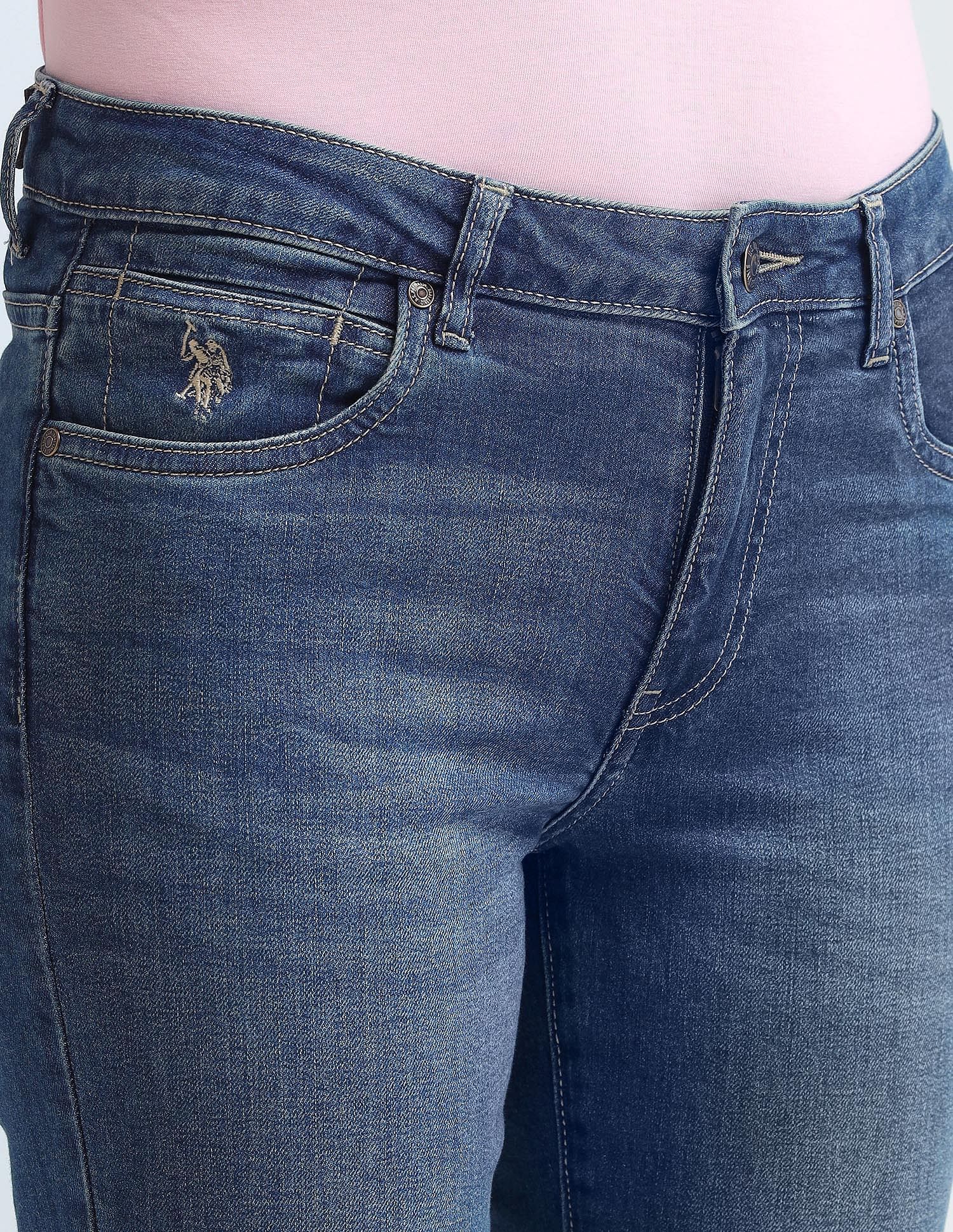 Skinny Bootcut Fit Blue Jeans Blue - U.S. POLO ASSN. | Large