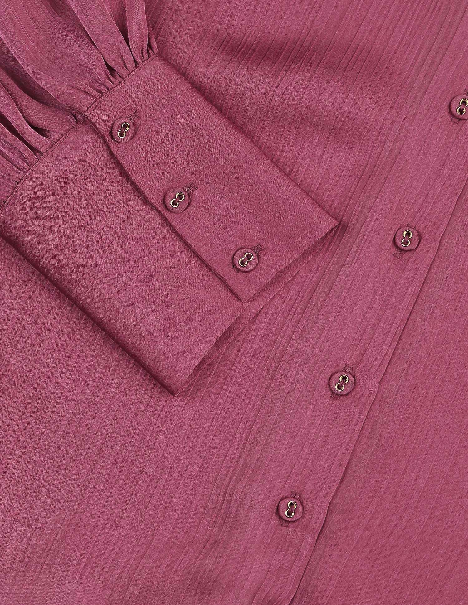 Crinkled Satin Top Wine - U.S. POLO ASSN. | Large