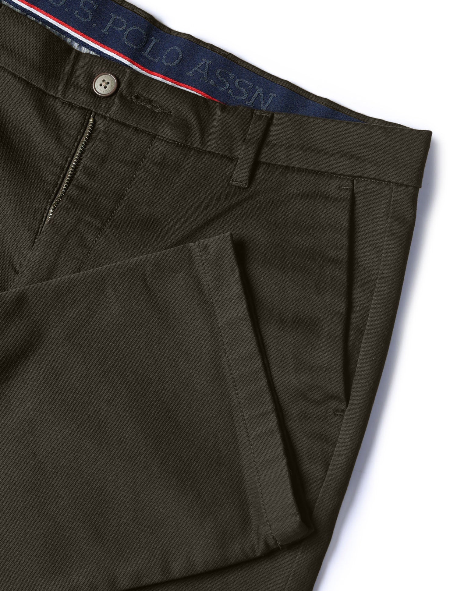 Dobby Riley Straight Fit Trousers Choco Brown - U.S. POLO ASSN. | Large