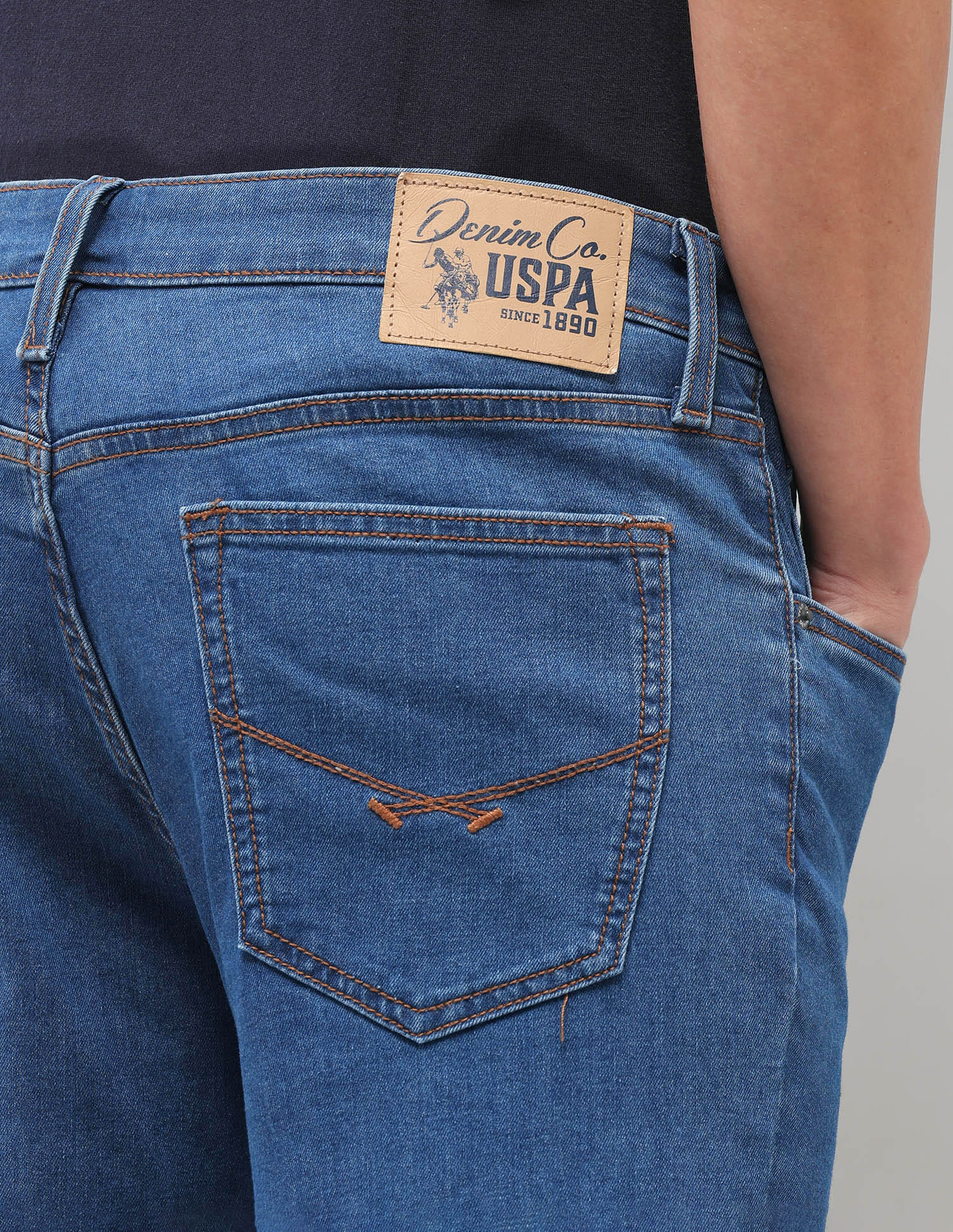 Solid Slim Fit Jeans Blue - U.S. Polo Assn. India | Large