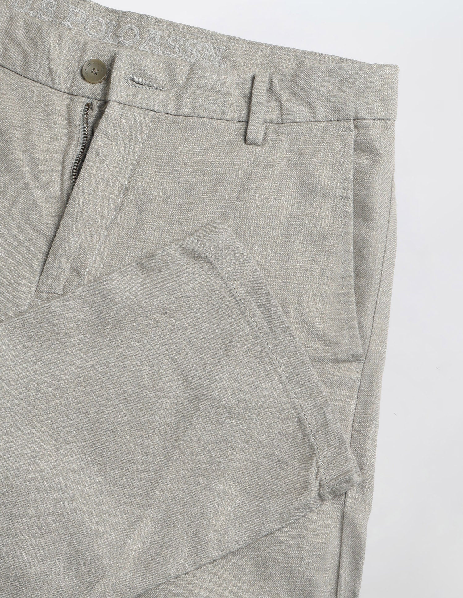 Riley Straight Fit Satin Trousers Sage - U.S. Polo Assn. India | Large