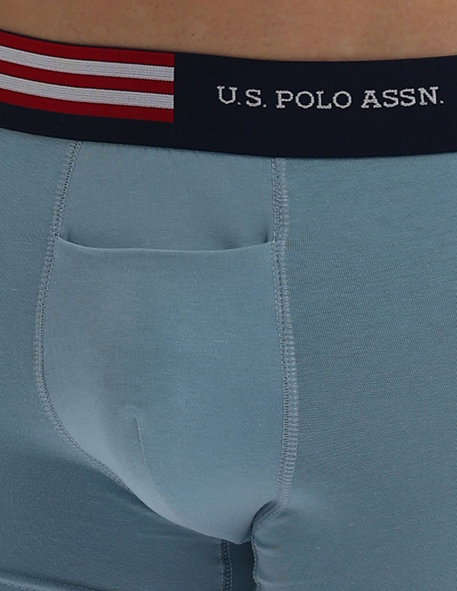 Flag Elastic Antibacterial OET06 Trunks - Pack Of 2 White and Blue - U.S. POLO ASSN. | Large