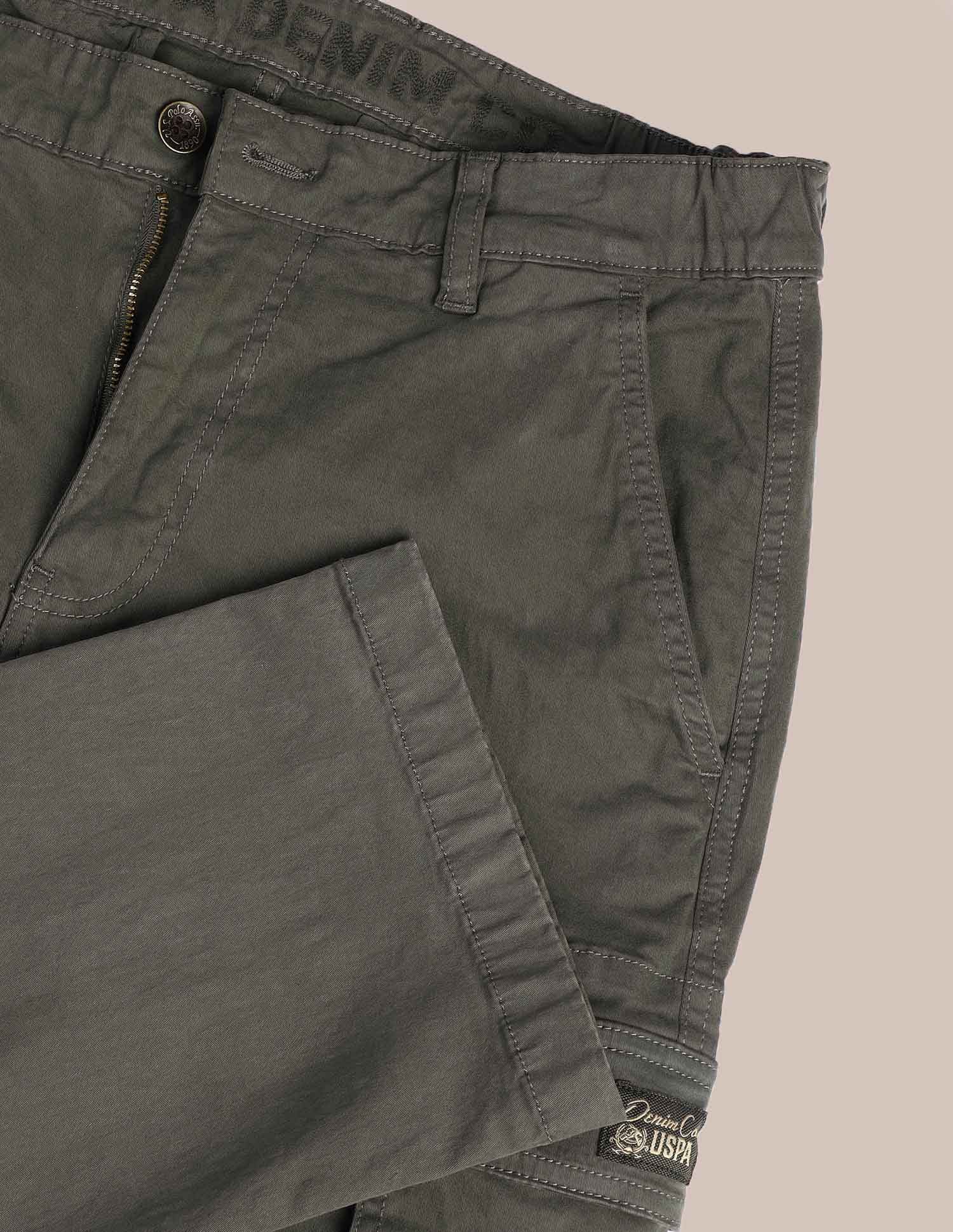 Straight Fit Twill Trousers Olive - U.S. Polo Assn. India | Large