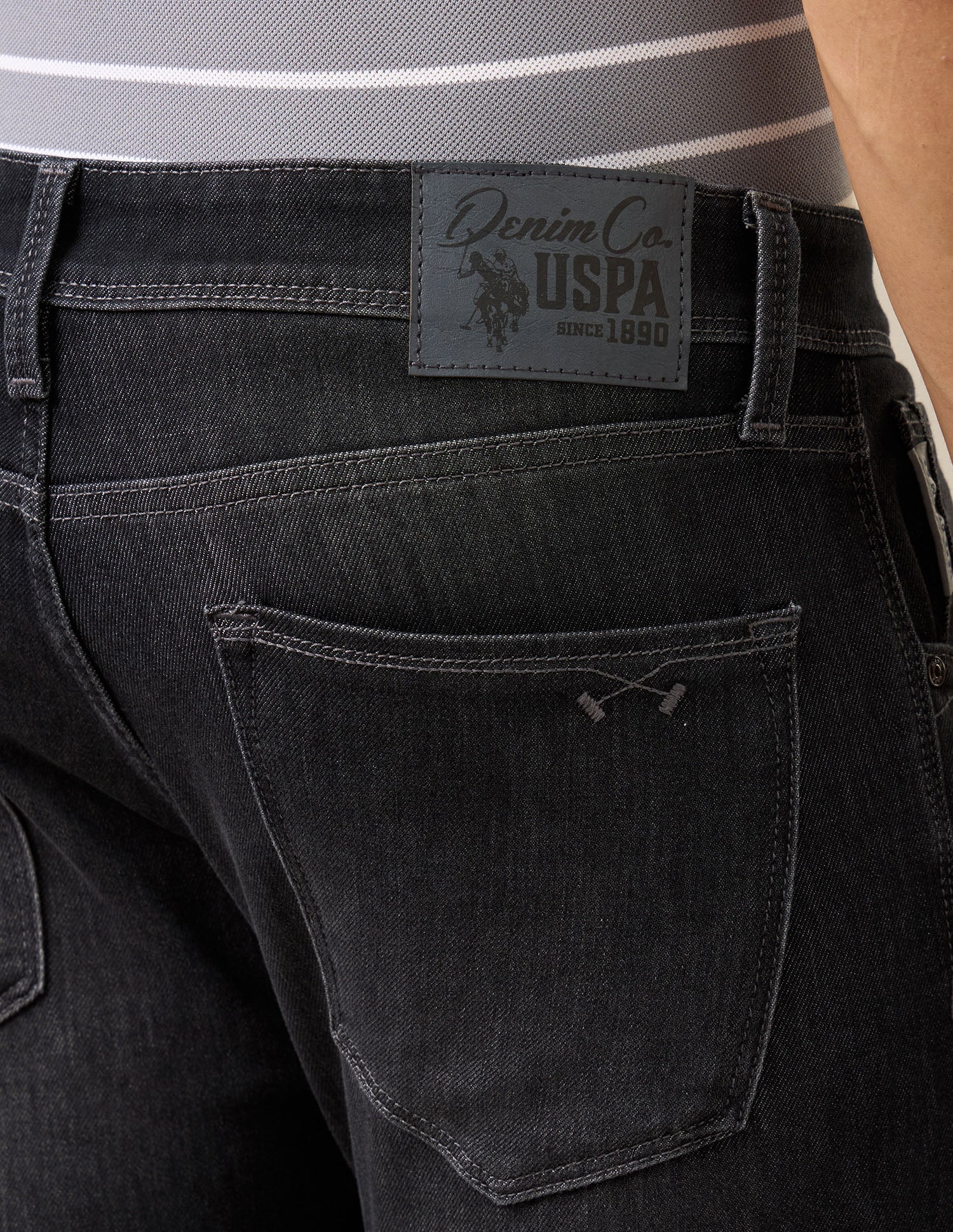 Henry Tapered Fit Black Jeans Black - U.S. Polo Assn. India | Large
