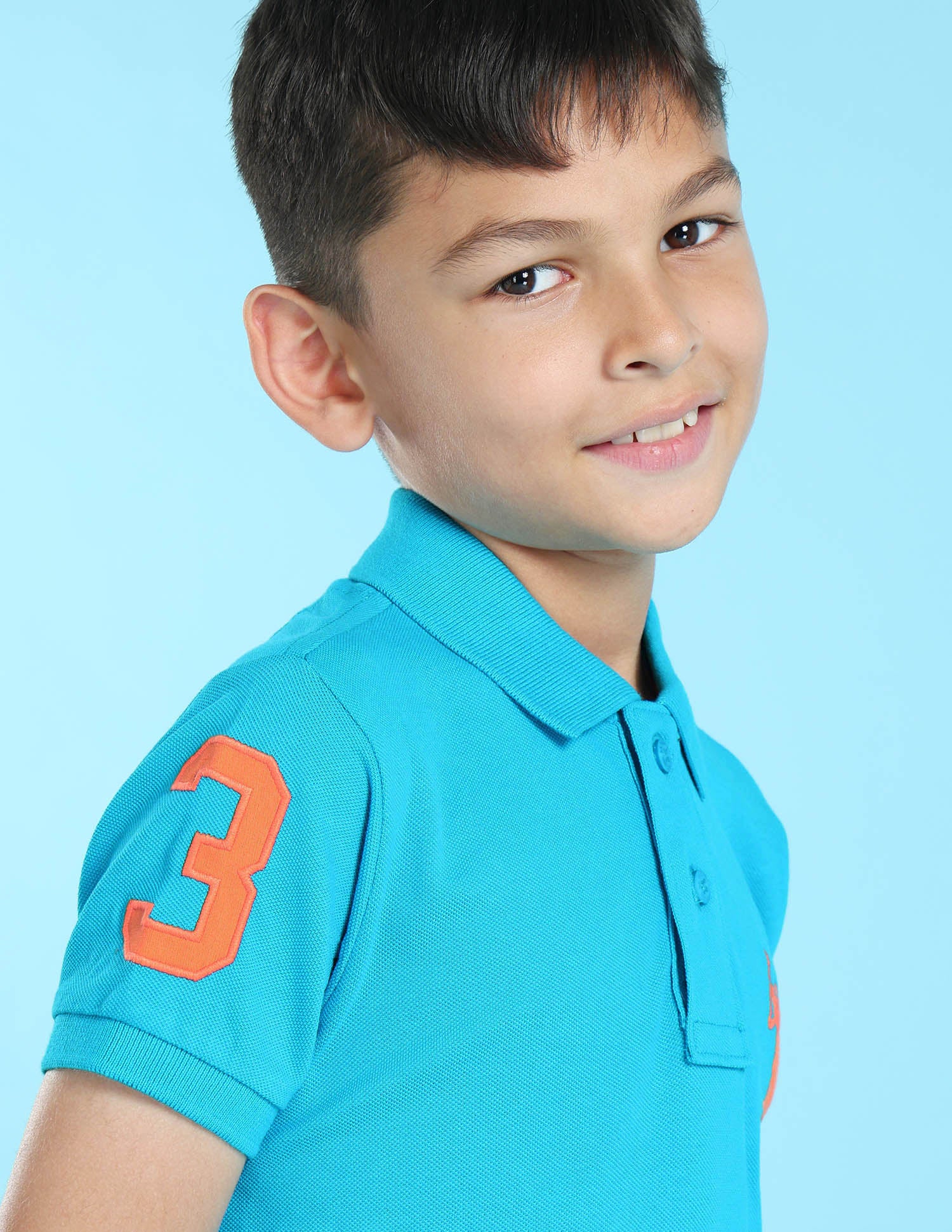 Ribbed Collar Pique Polo Shirt Turquoise - U.S. POLO ASSN. | Large