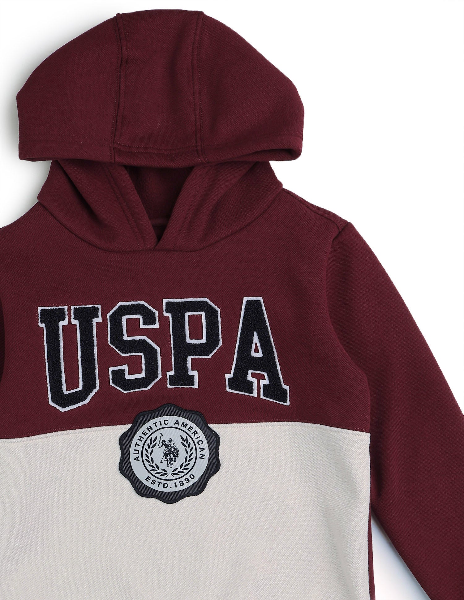 Boys Brand Appliqued Regular Fit Sweatshirt Maroon - U.S. POLO ASSN. | Large
