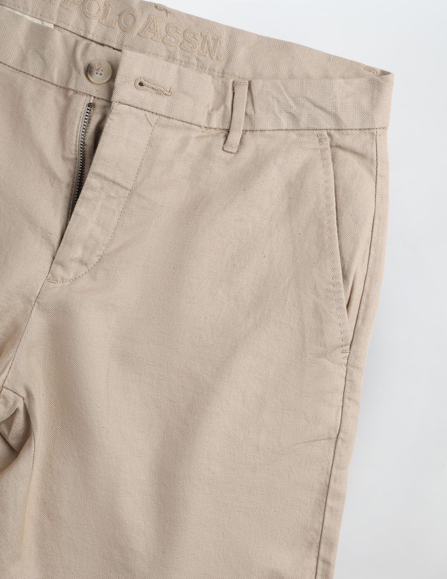 Solid Slim Fit Chino Shorts Khaki - U.S. Polo Assn. India | Large