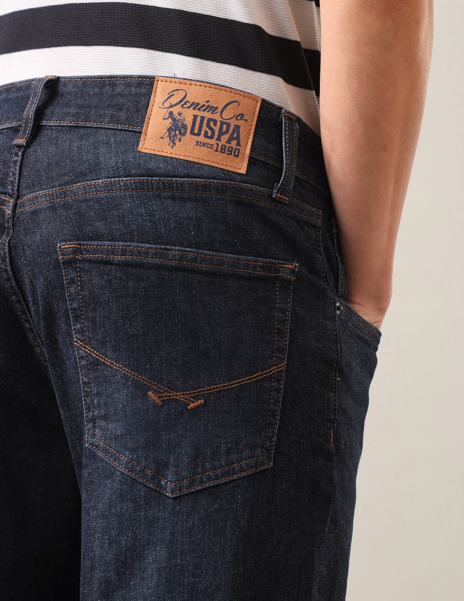 Cole Comfort Cropped Fit Blue Jeans Blue - U.S. Polo Assn. India | Large