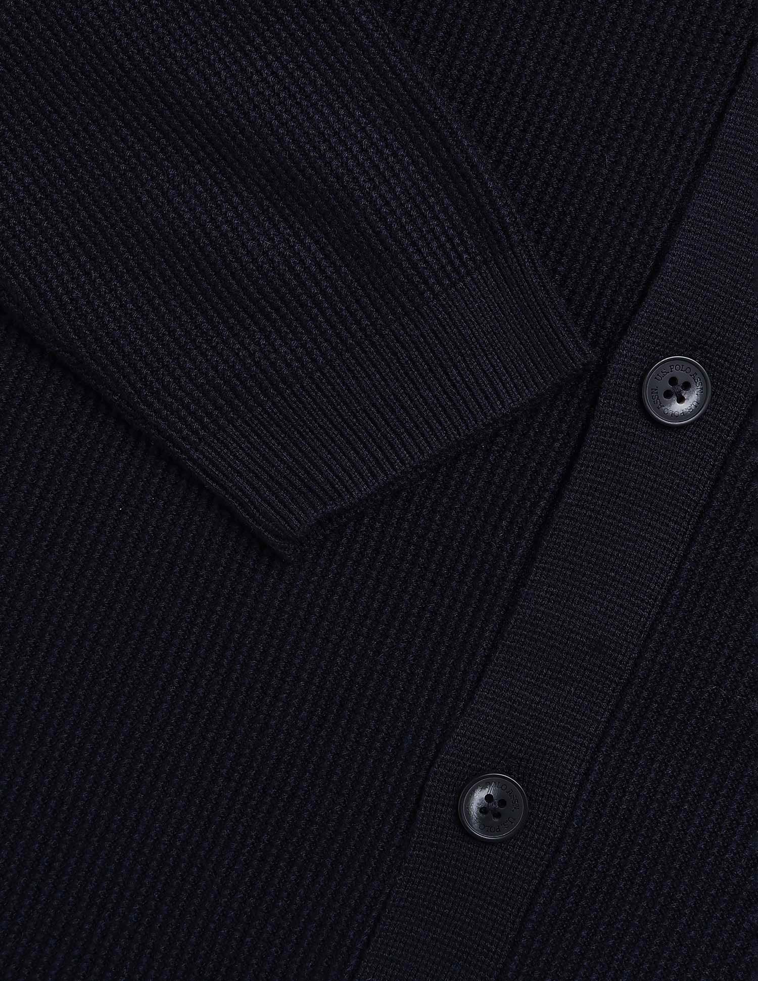 Patterned Knit Polo Neck Sweater Navy - U.S. POLO ASSN. | Large