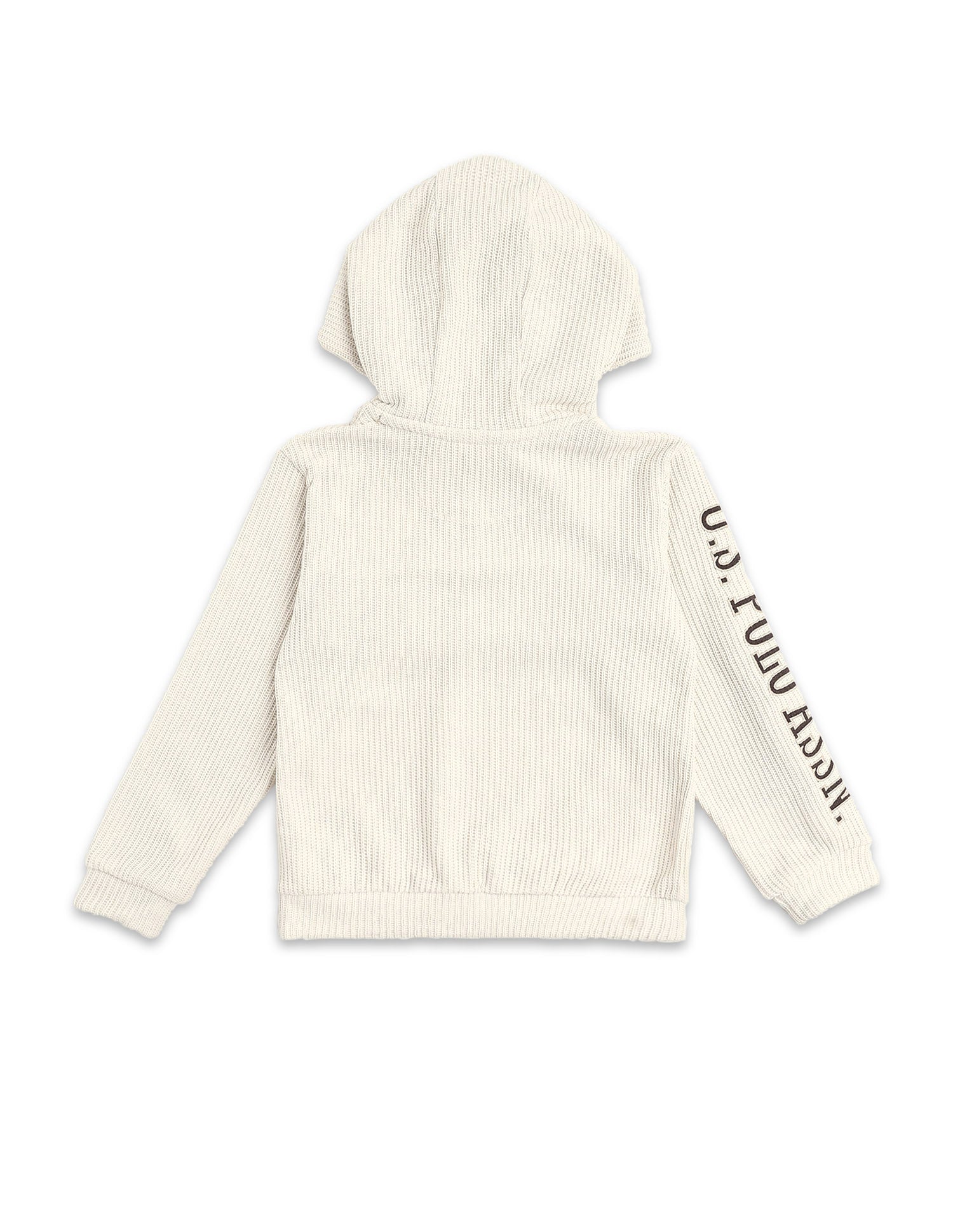 Boys Brand Embroidered Hooded Sweatshirt Ecru - U.S. POLO ASSN. | Large