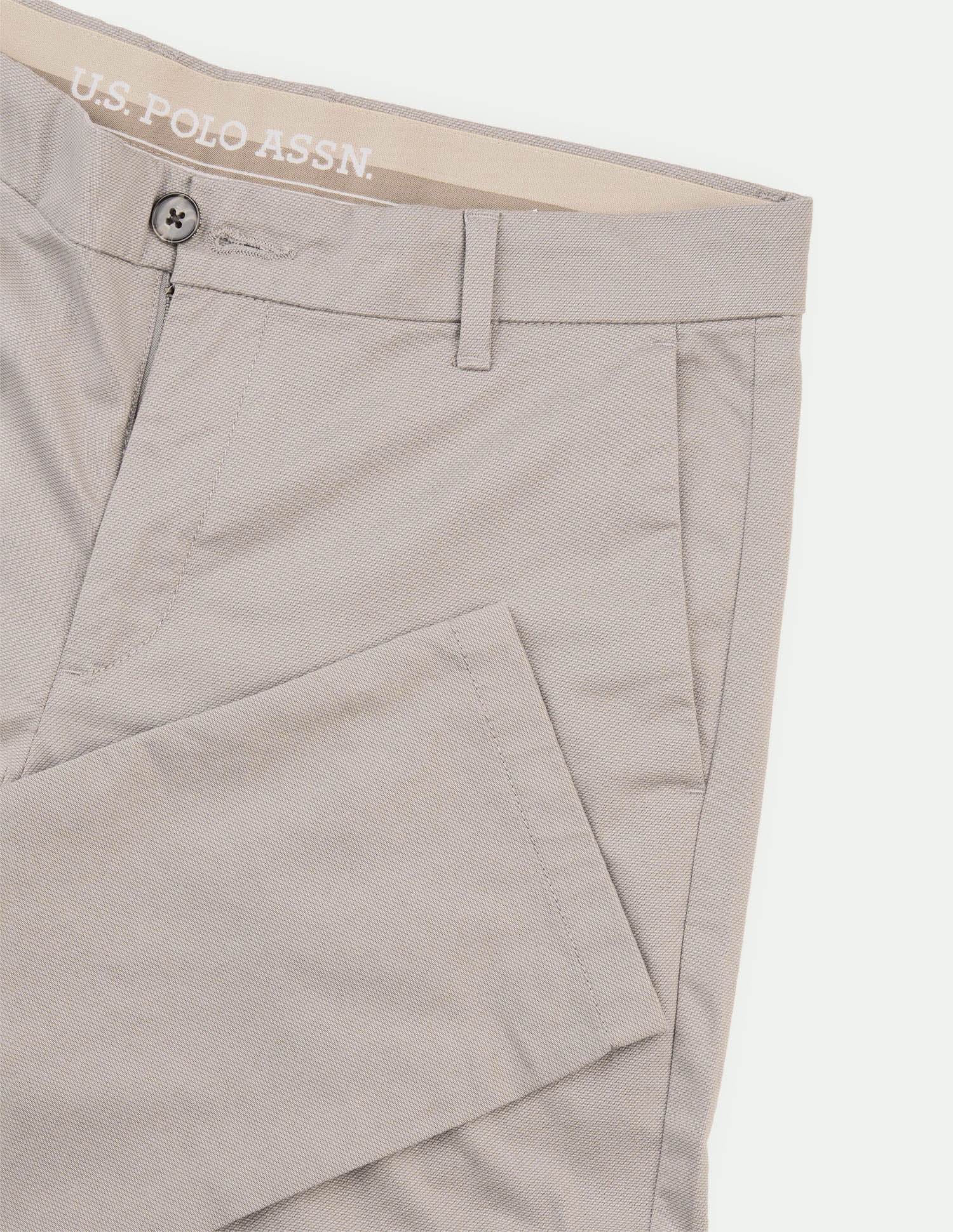 Austin Slim Fit Twill Trousers Grey - U.S. Polo Assn. India | Large