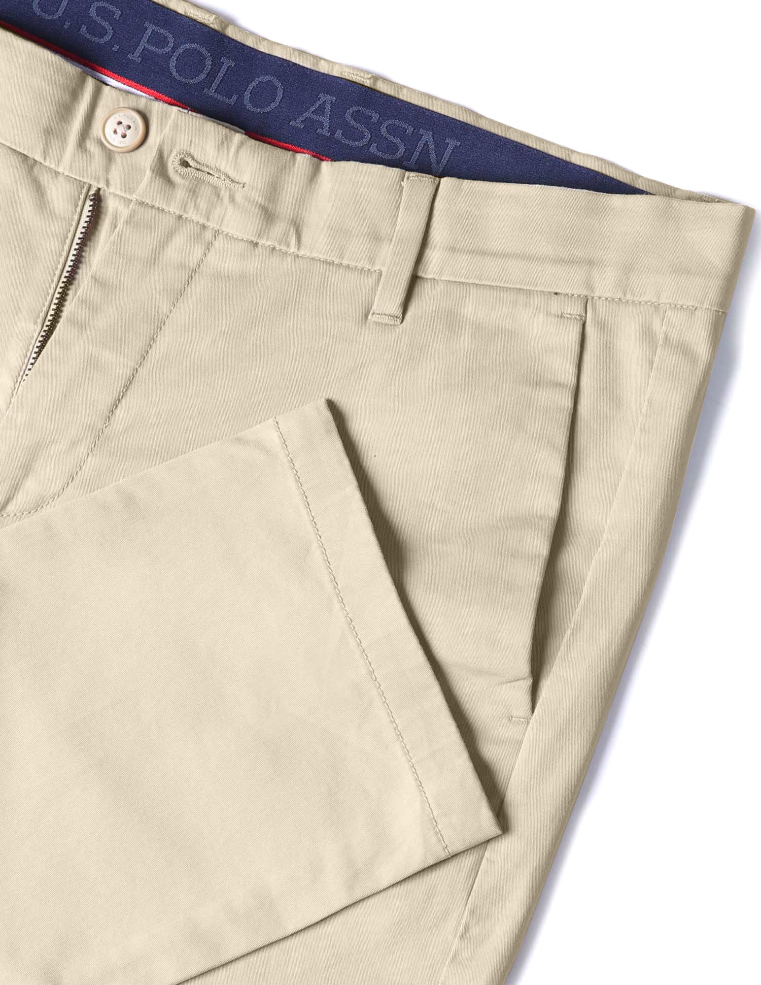 Twill Denver Slim Fit Trousers Beige - U.S. POLO ASSN. | Large