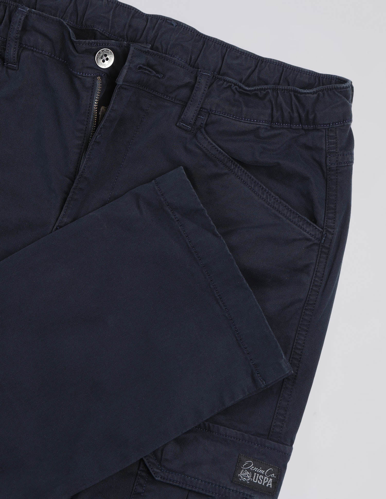 Straight Fit Pure Cotton Cargos Navy - U.S. Polo Assn. India | Large
