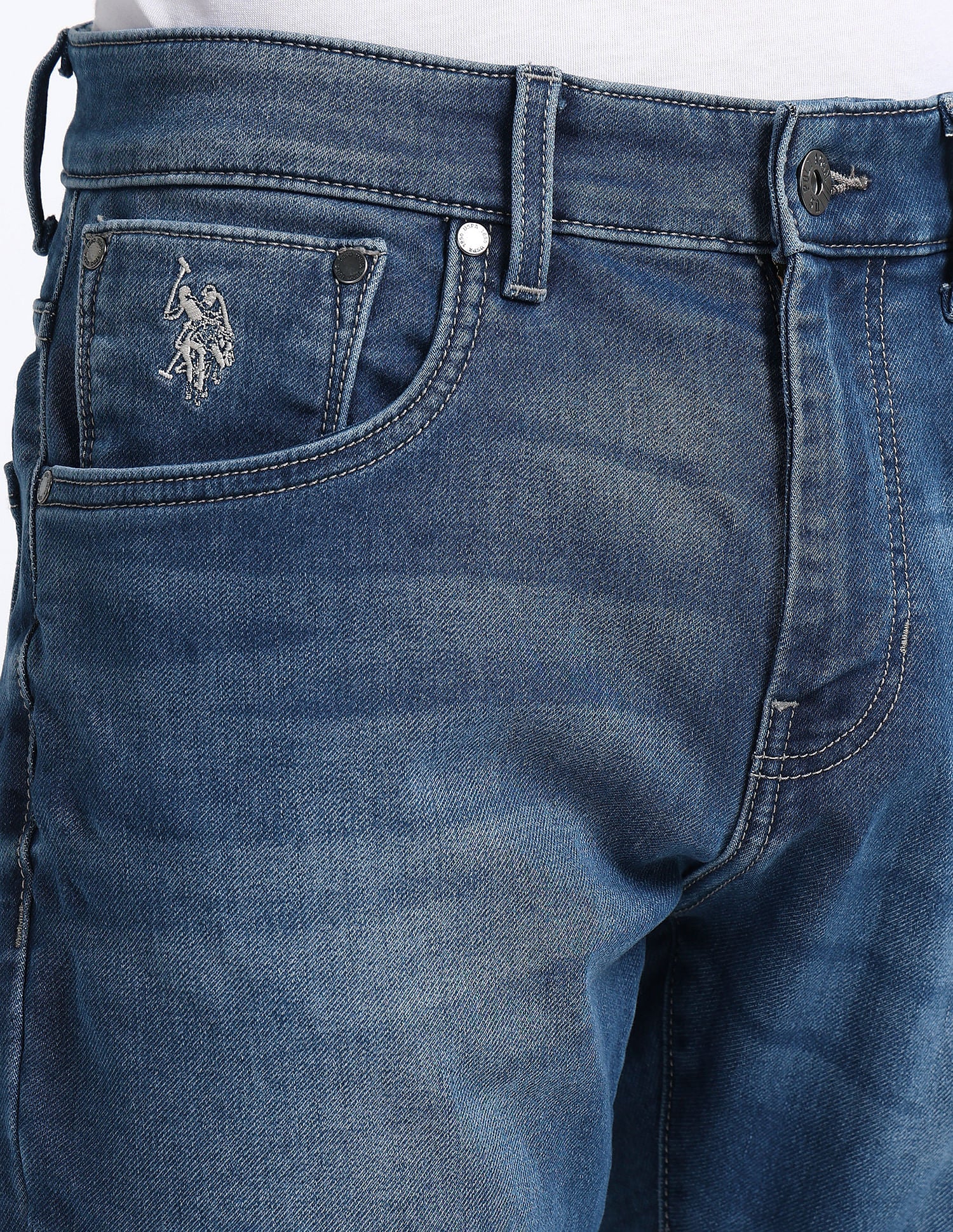 Henry Tapered Cropped Fit Blue Jeans Dark-Blue - U.S. Polo Assn. India | Large
