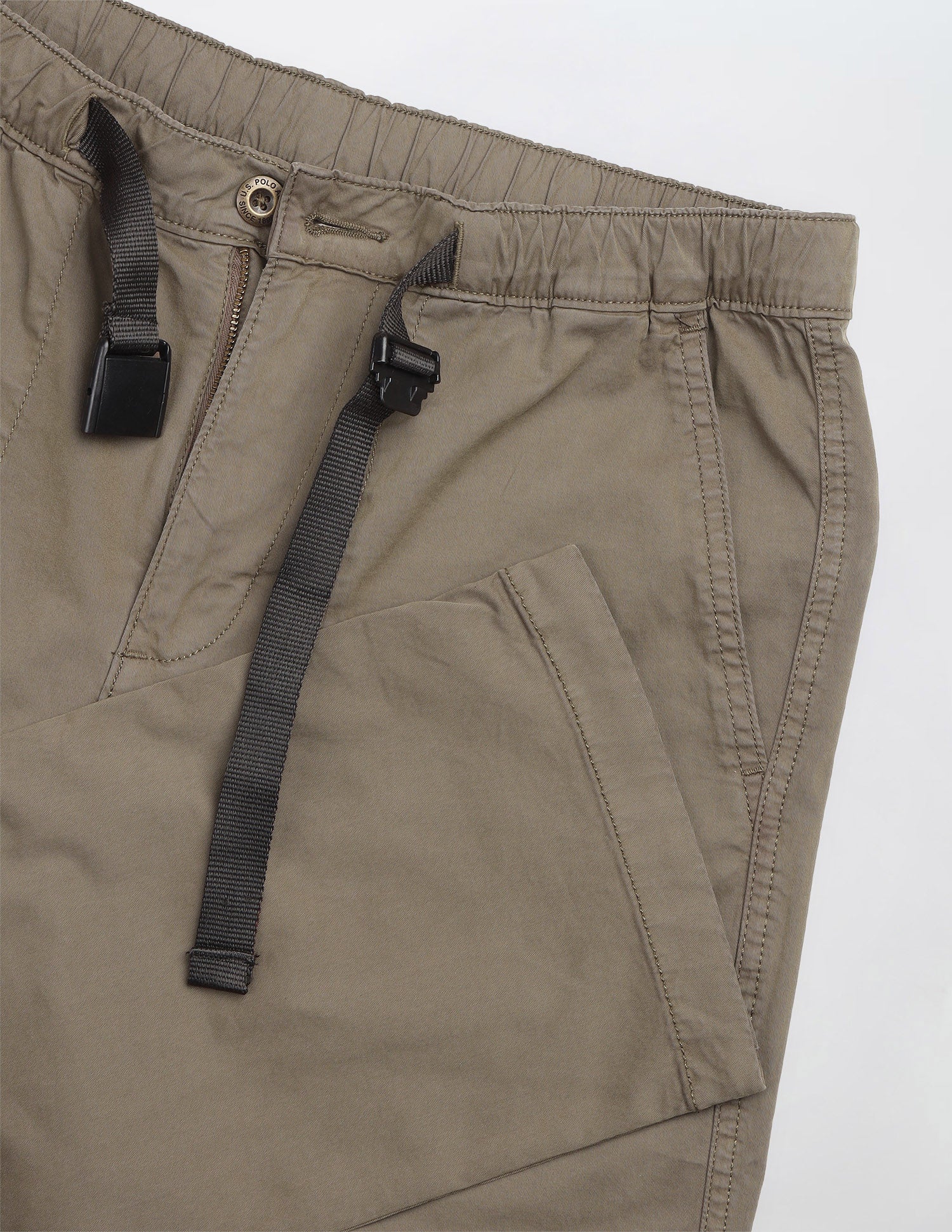 Twill Harold Slim Straight Fit Trousers Tan - U.S. Polo Assn. India | Large