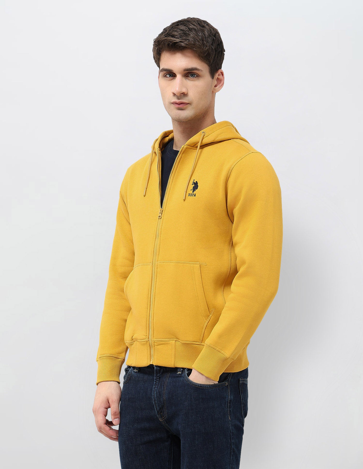 Solid Hooded Sweatshirt Mustard - U.S. POLO ASSN. | Large
