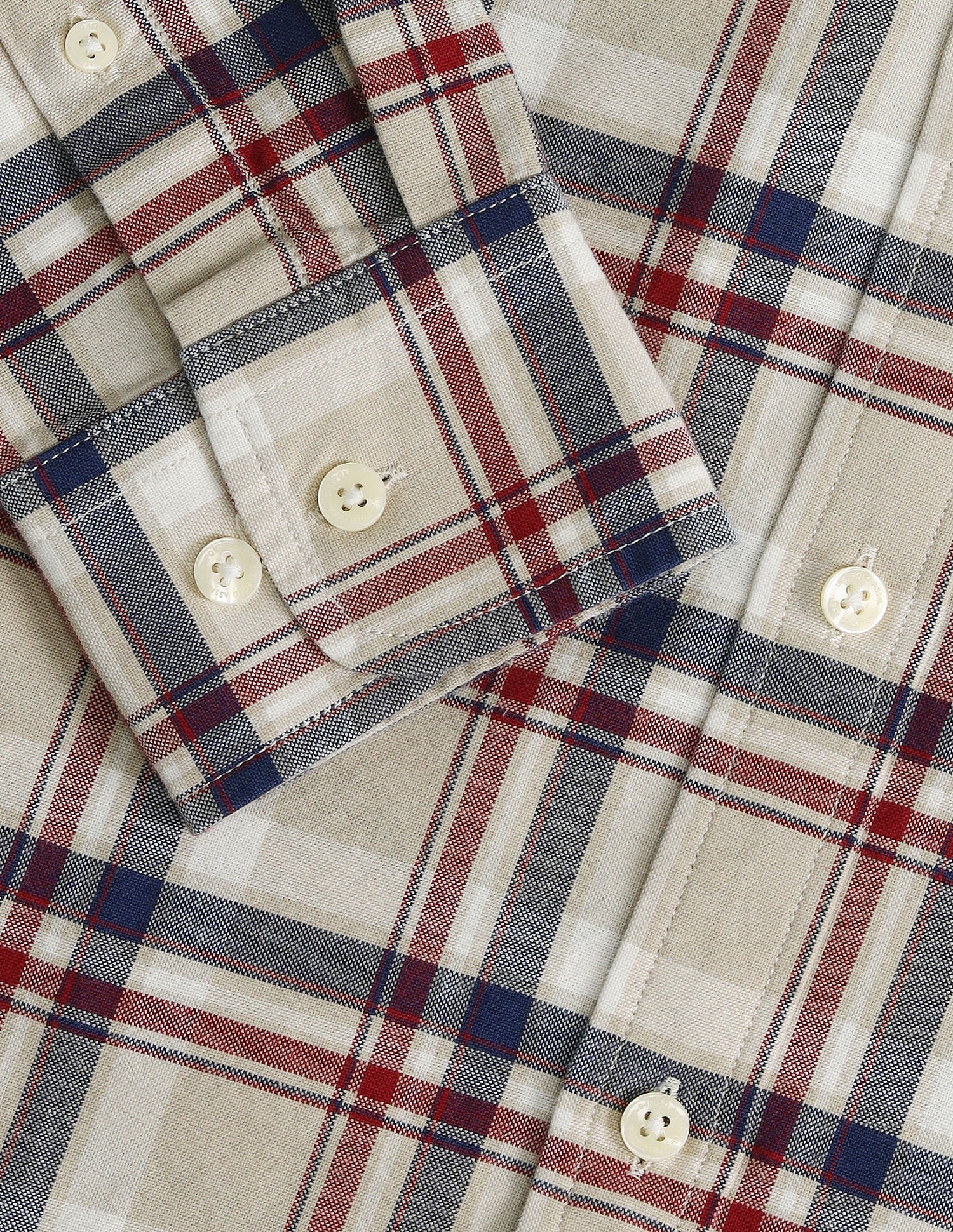 Tailored Fit Checked Shirt Beige - U.S. Polo Assn. India | Large