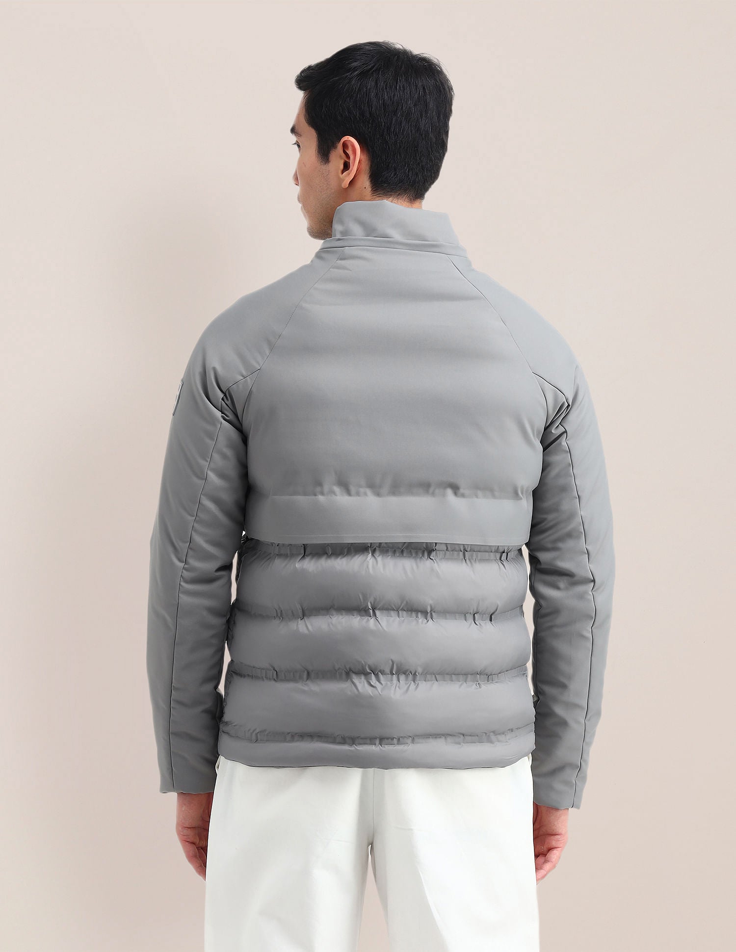 Solid Hooded Puffer Jacket Grey - U.S. Polo Assn. India | Large