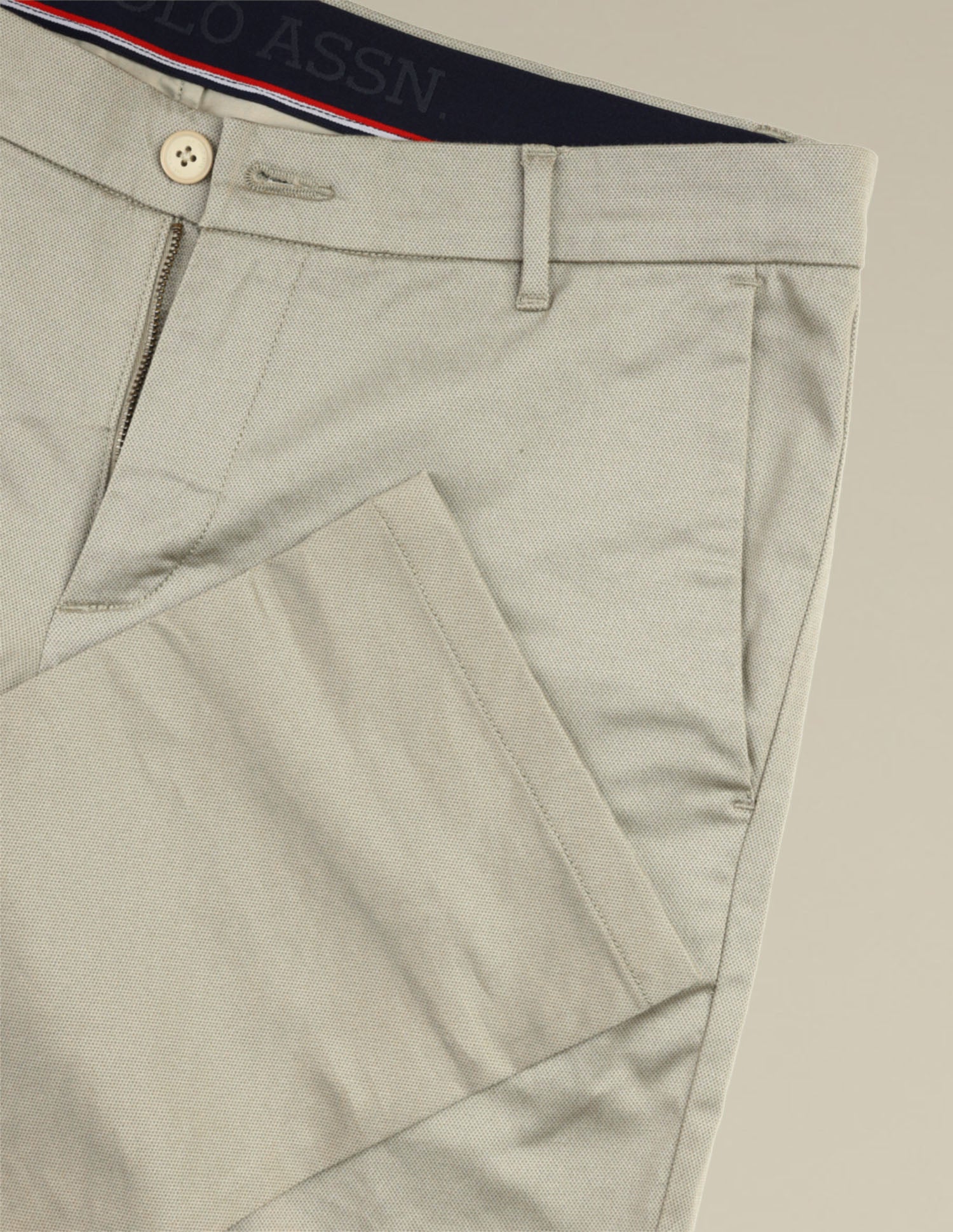 Denver Slim Fit Satin Trousers Khaki - U.S. POLO ASSN. | Large