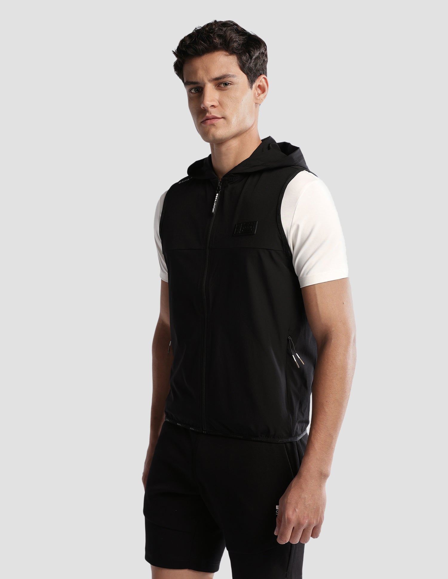 Solid Regular Fit Active Jacket Black - U.S. Polo Assn. India | Large