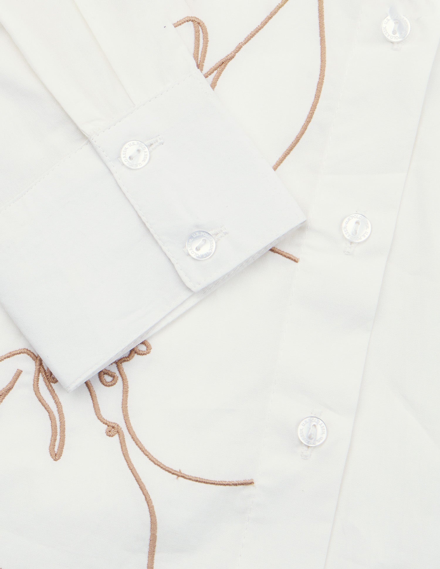 Floral Embroidered Oversized Fit Shirt Off White - U.S. Polo Assn. India | Large