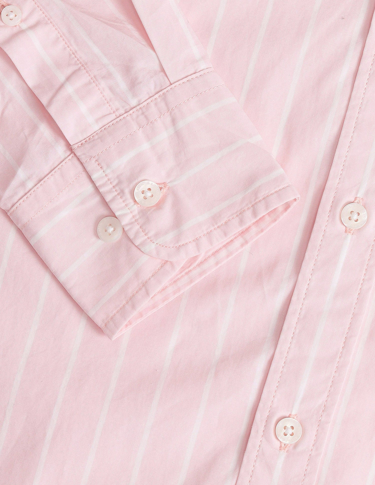 Vertical Striped Pure Cotton Shirt Pink - U.S. POLO ASSN. | Large