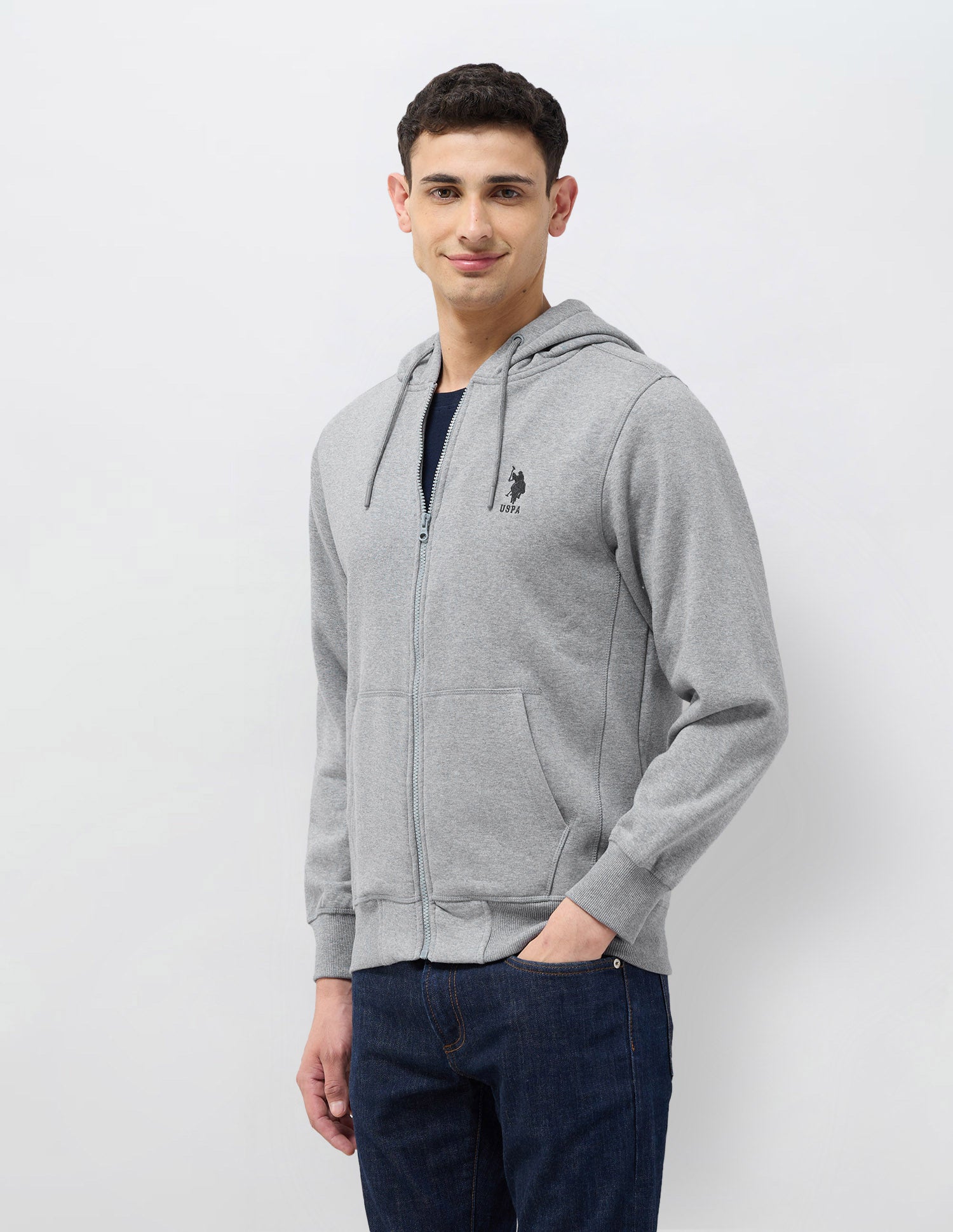 Heathered Regular Fit Sweatshirt Grey - U.S. POLO ASSN. | Large