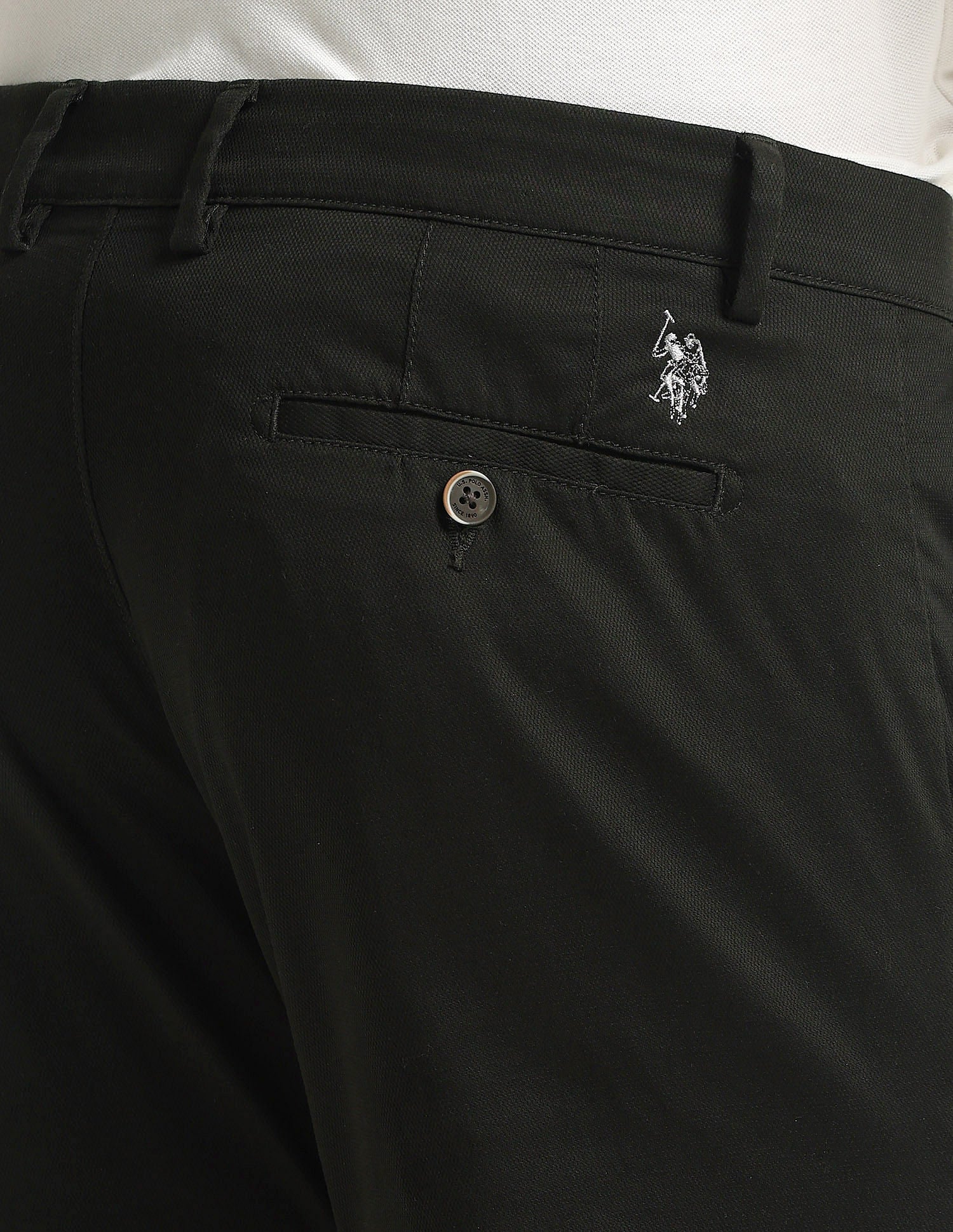 Denver Slim Fit Solid Trousers Olive - U.S. POLO ASSN. | Large