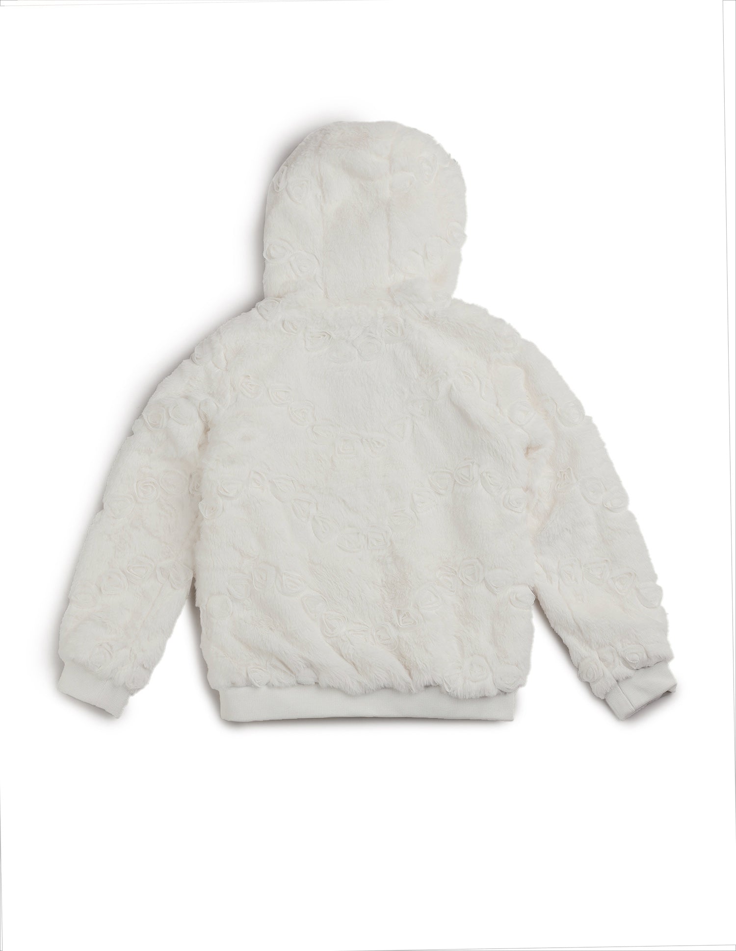 Girls Applique Roses Hooded Jacket Off White - U.S. POLO ASSN. | Large