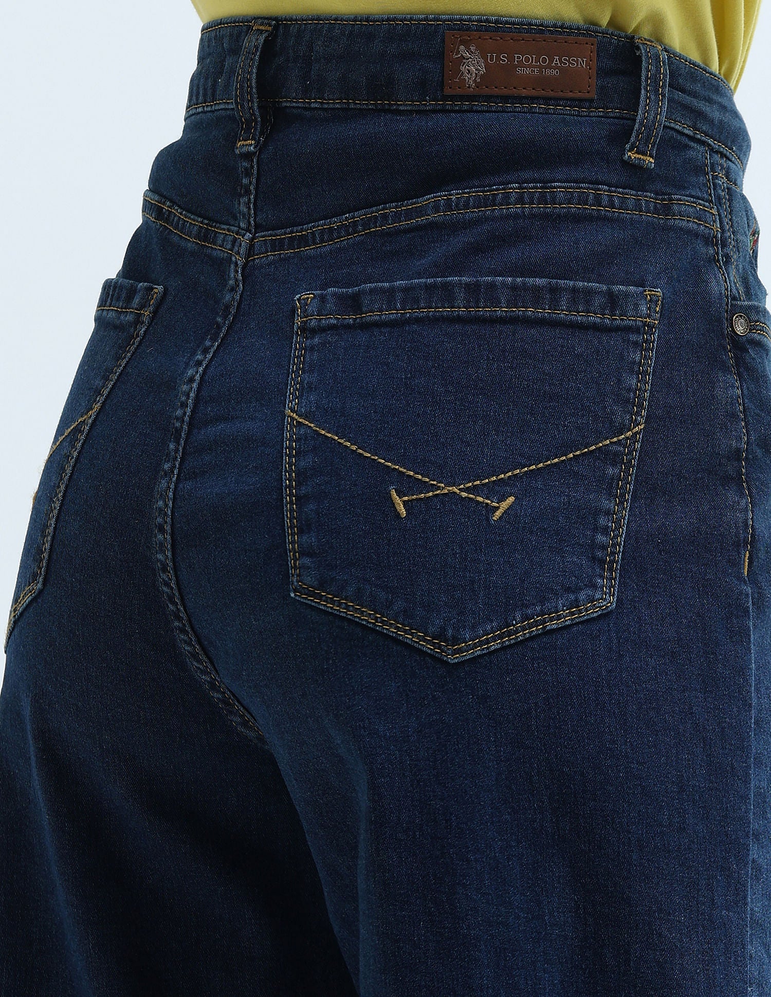 High Rise Wide Leg Jeans Dark Blue - U.S. Polo Assn. India | Large