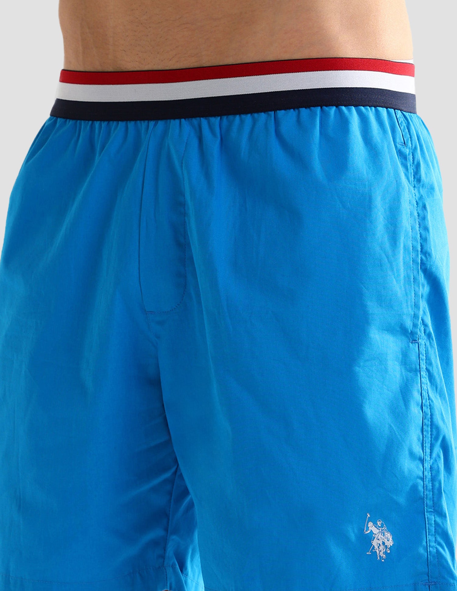 Solid Pure Cotton Boxers - Pack Of 1 Blue - U.S. POLO ASSN. | Large