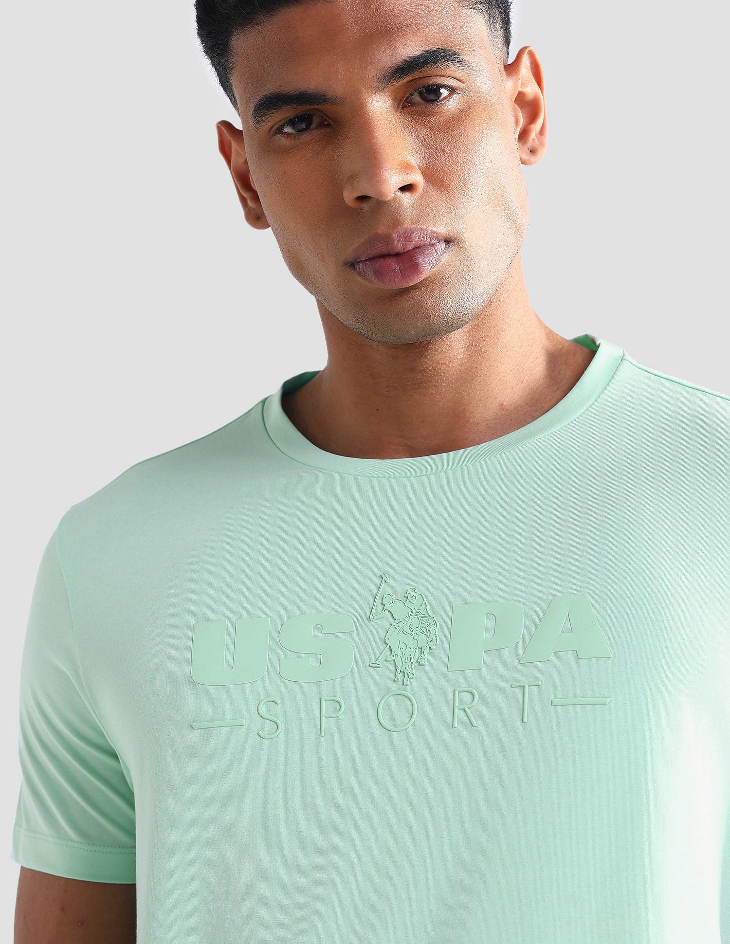 Brand Print Cotton Blend T-Shirt Green - U.S. Polo Assn. India | Large