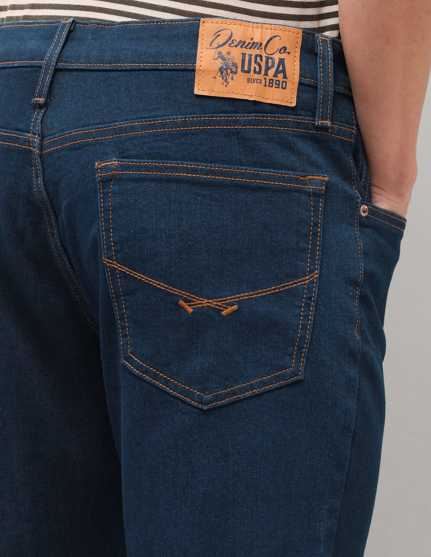 Solid Slim Fit Jeans Blue - U.S. Polo Assn. India | Large