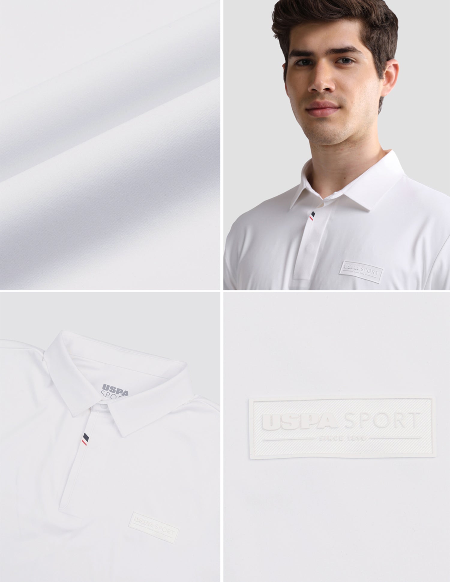 Solid Slim Fit Active Polo Shirt White - U.S. Polo Assn. India | Large