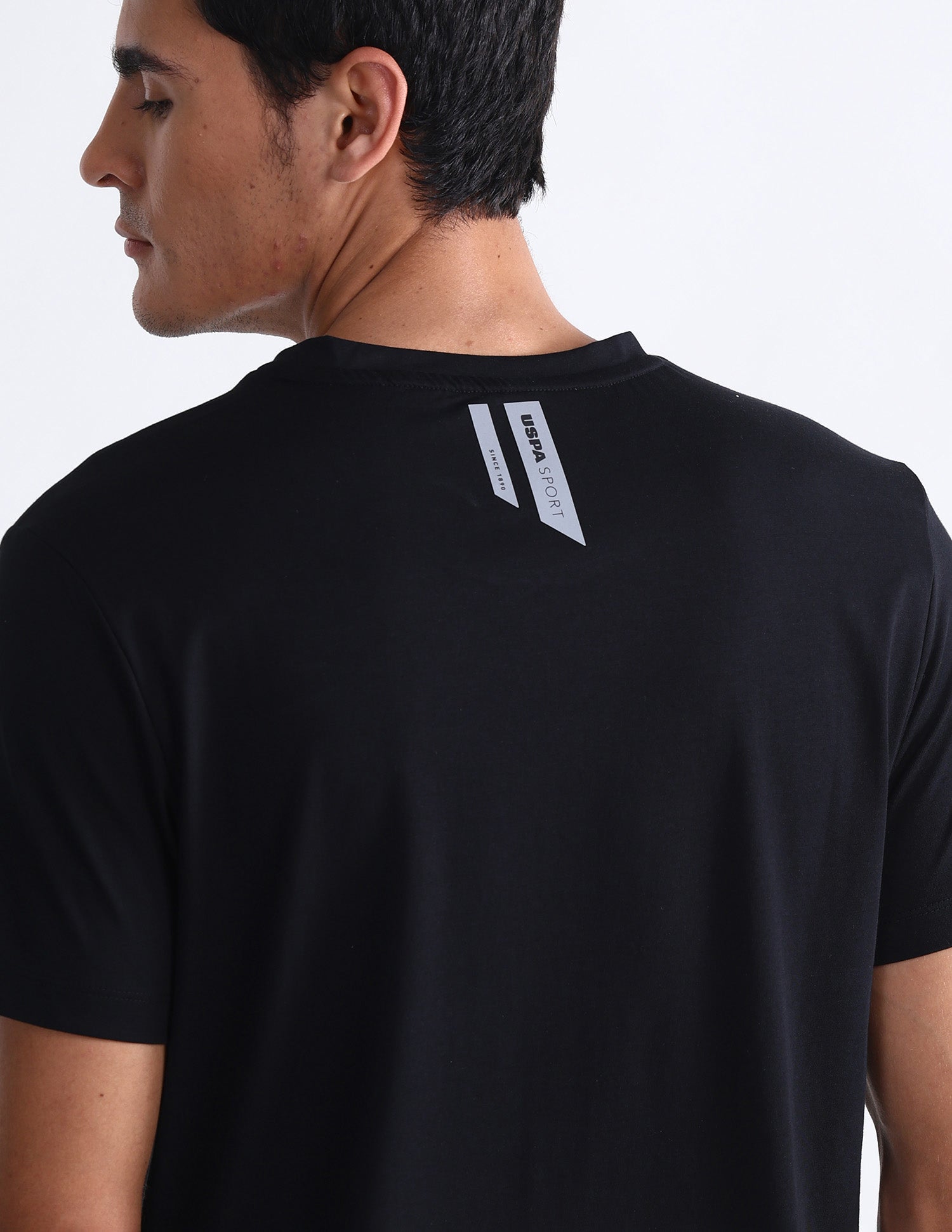 Brand Printed Slim Fit T-Shirt Black - U.S. Polo Assn. India | Large
