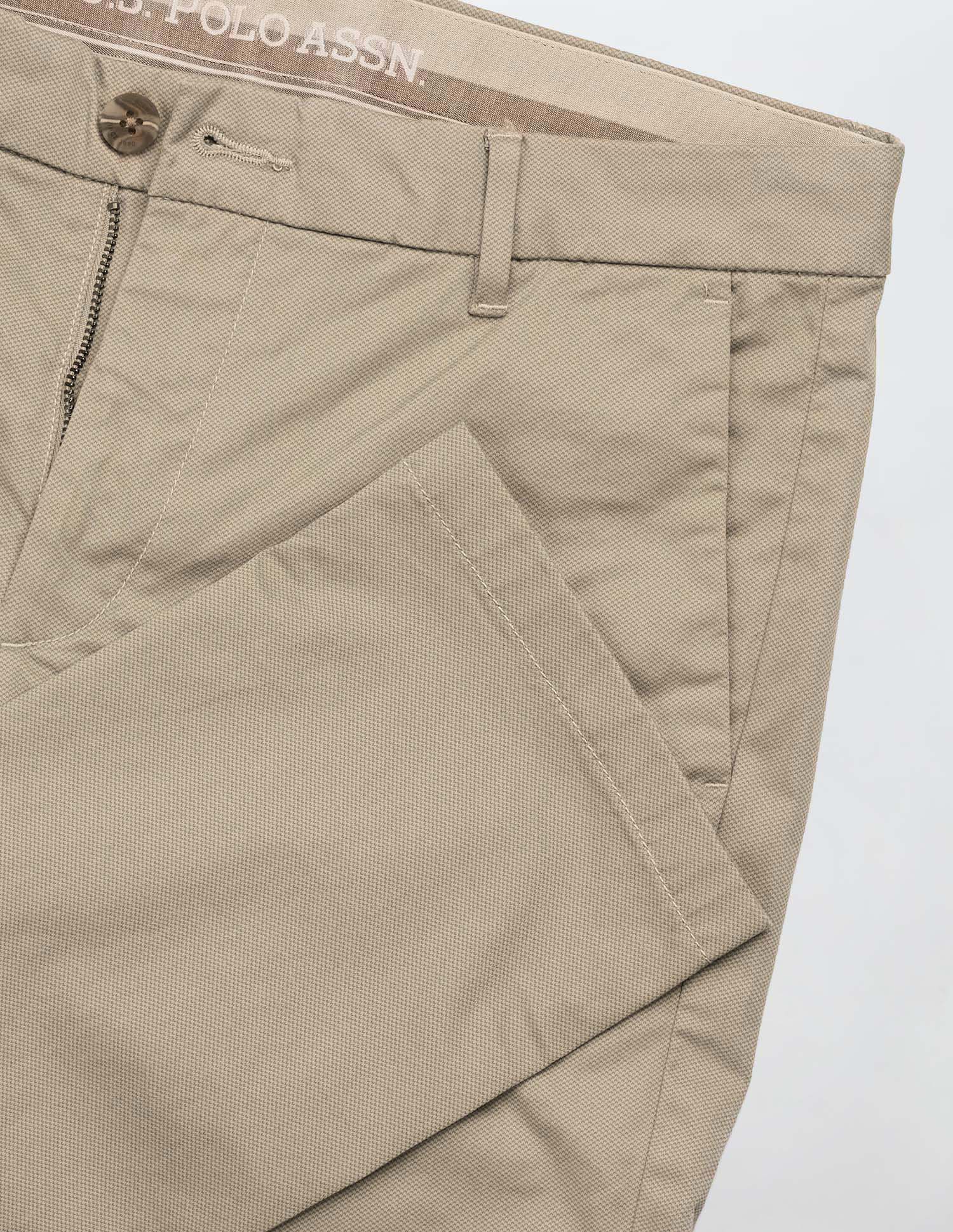 Denver Slim Fit Satin Trousers Khaki - U.S. POLO ASSN. | Large